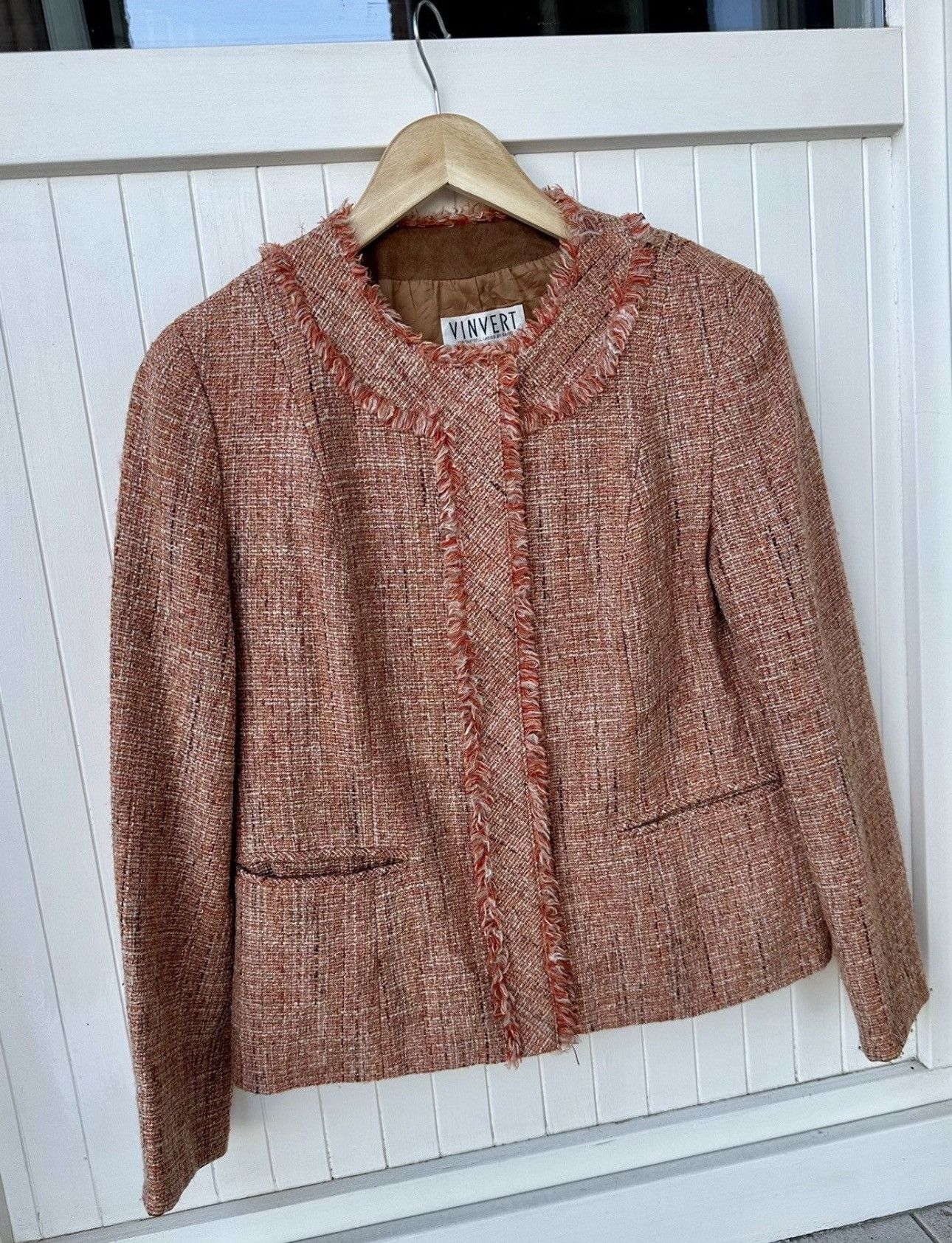 Japanese Brand Vintage Vinvert Tweed Jacket Japan Made Size M / US 6-8 / IT 42-44 - 2 Thumbnail