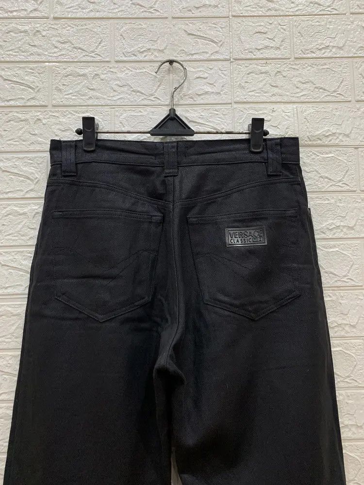Versace Vintage Versace black wax denim pants Size US 31 - 2 Thumbnail