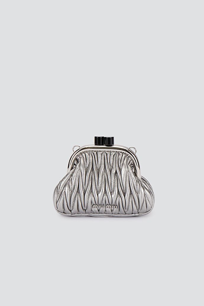 Miu Miu o1la1rc1a0925 Size: OS / Belle Nappa Mini-Bag in Silver Size ONE SIZE - 1 Preview