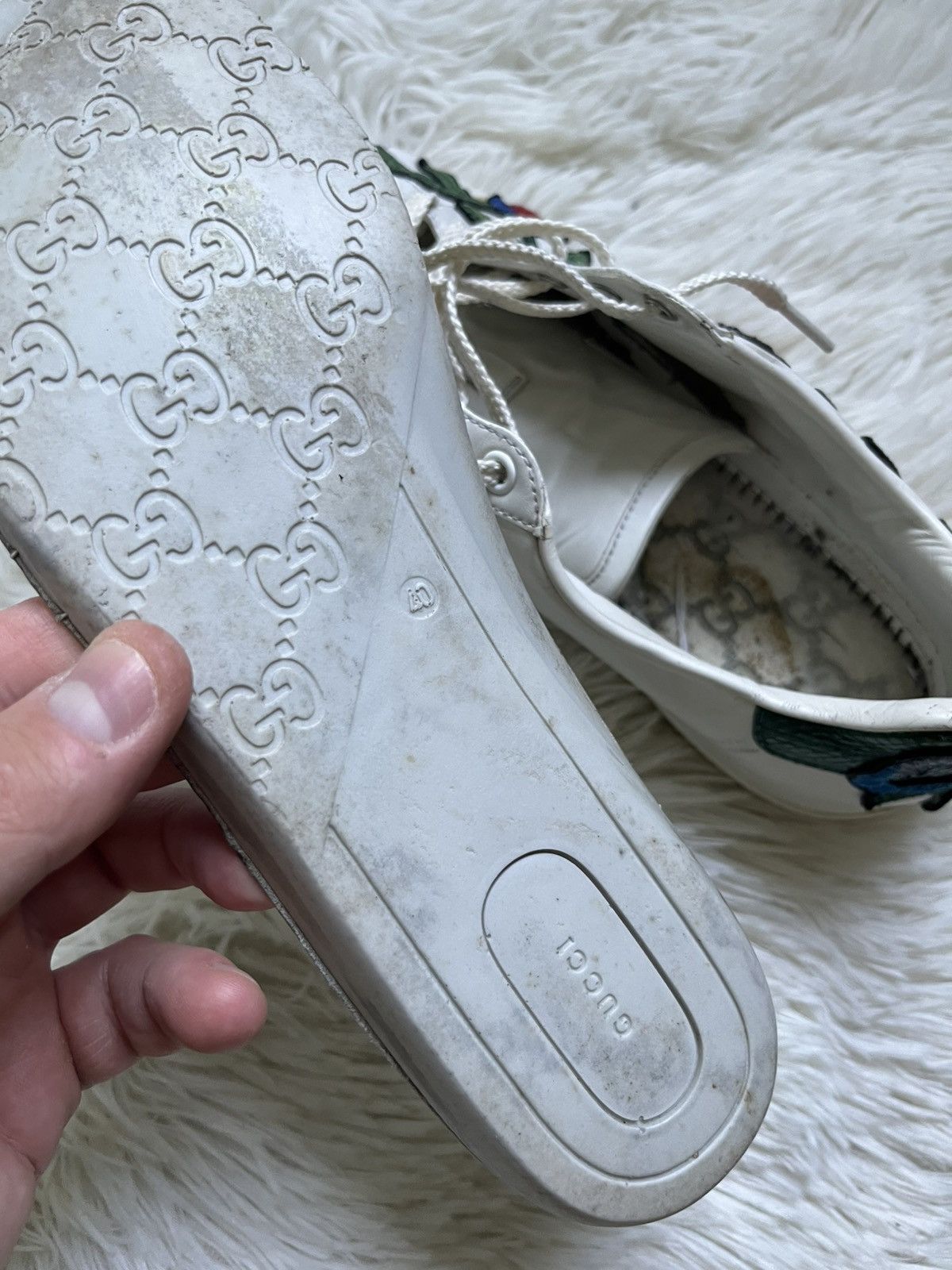 Gucci Gucci ace Floral Print Leather Sneakers Size US 9 / IT 39 - 10 Thumbnail