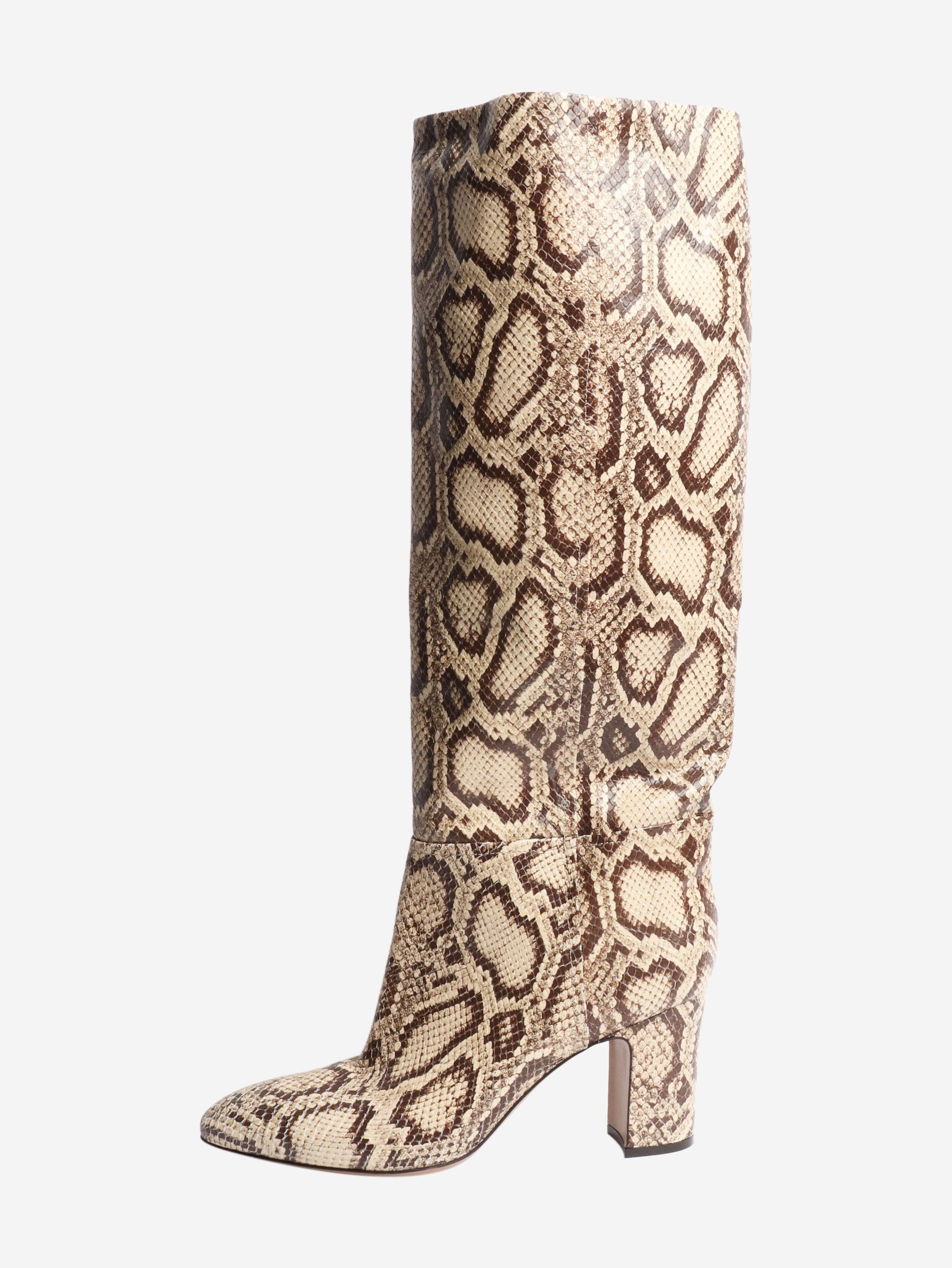 Other Brown python leather knee-high boots - EU 41 Size US 10 / IT 40 - 1 Thumbnail