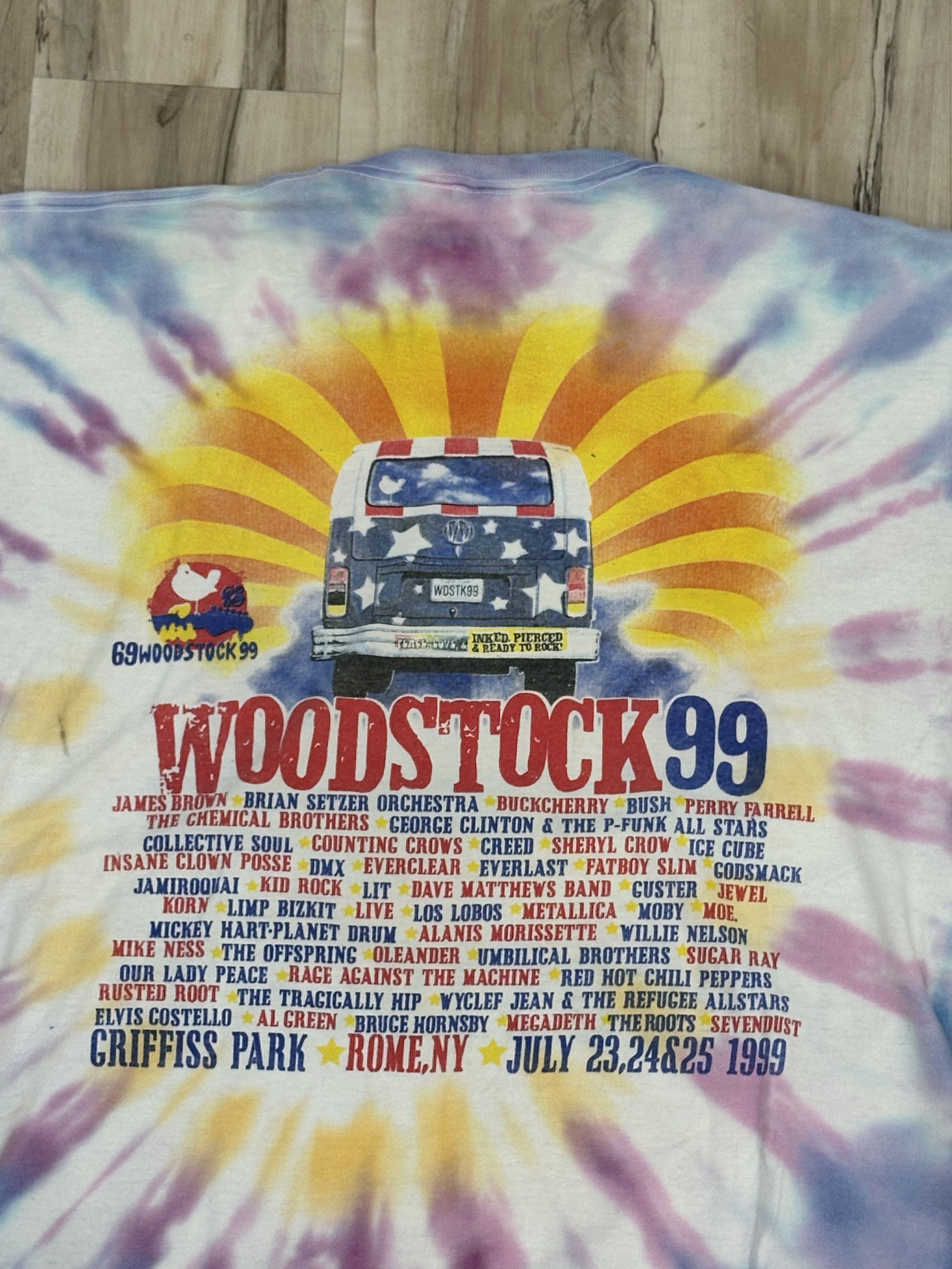 Vintage Vintage Woodstock 1999 Tie-Dye Tee – Authentic Vintage XL Size US XL / EU 56 / 4 - 2 Thumbnail