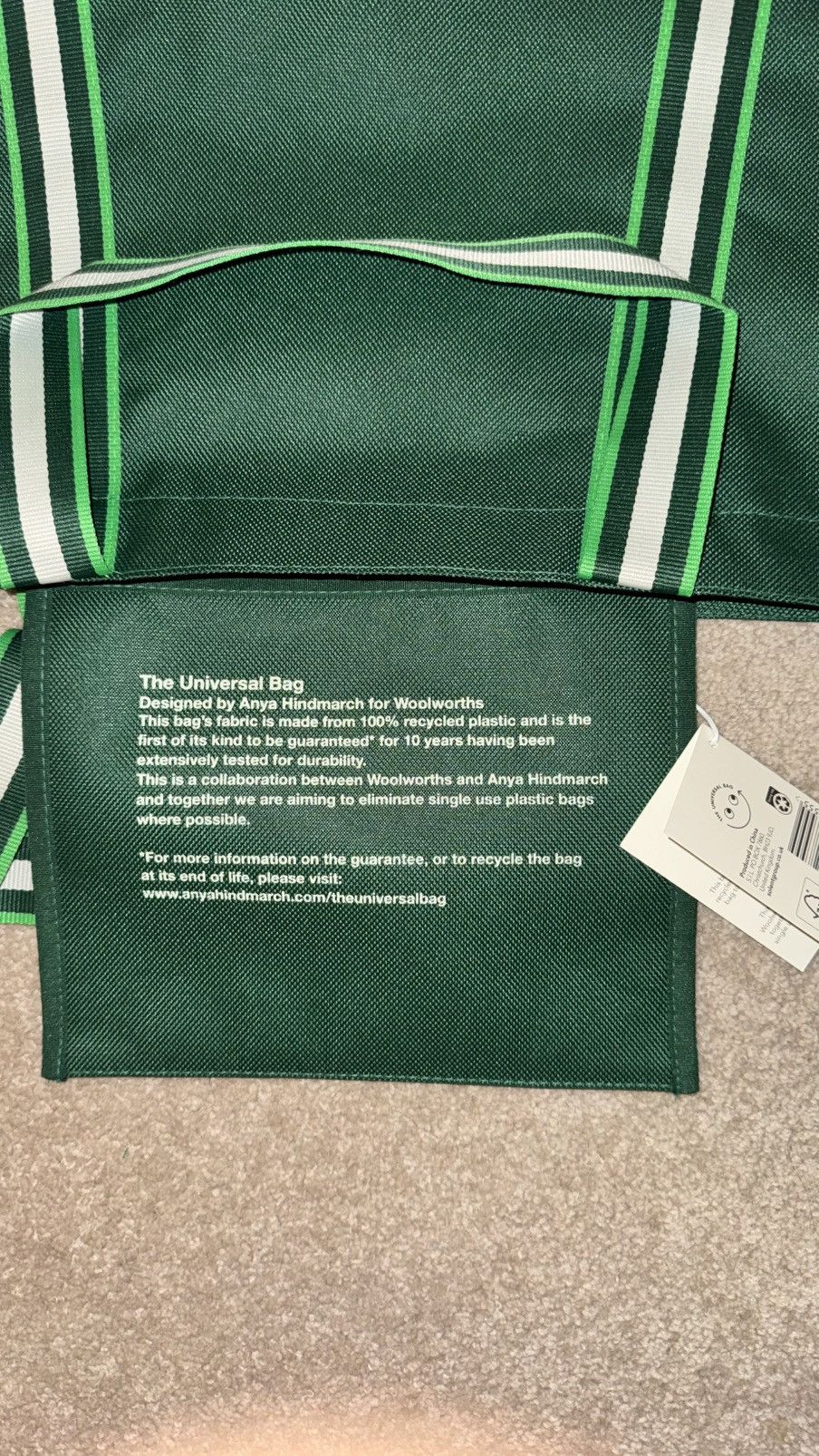 Anya Hindmarch *NEW* Anya Hindmarch - THE UNIVERSAL BAG - Green Tote Size ONE SIZE - 3 Thumbnail