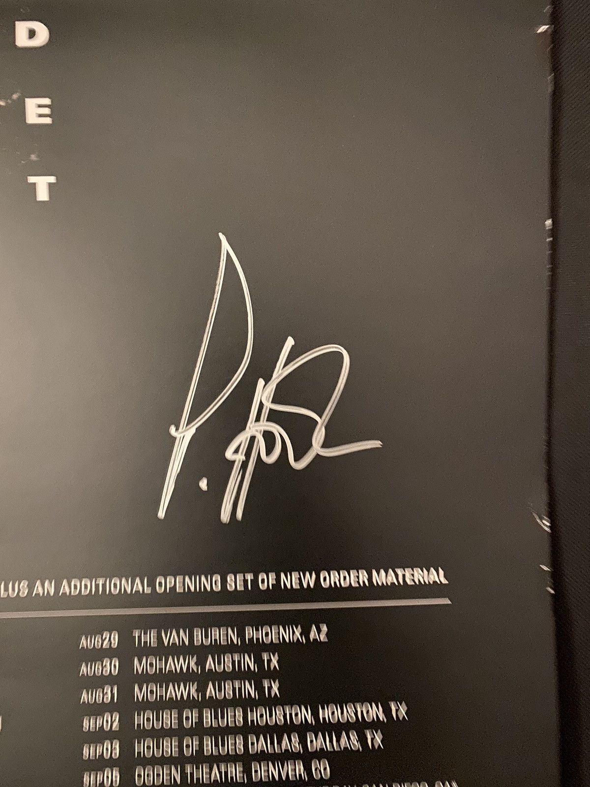 Band Tees Peter hook and the light signed concert poster Size ONE SIZE - 2 Thumbnail