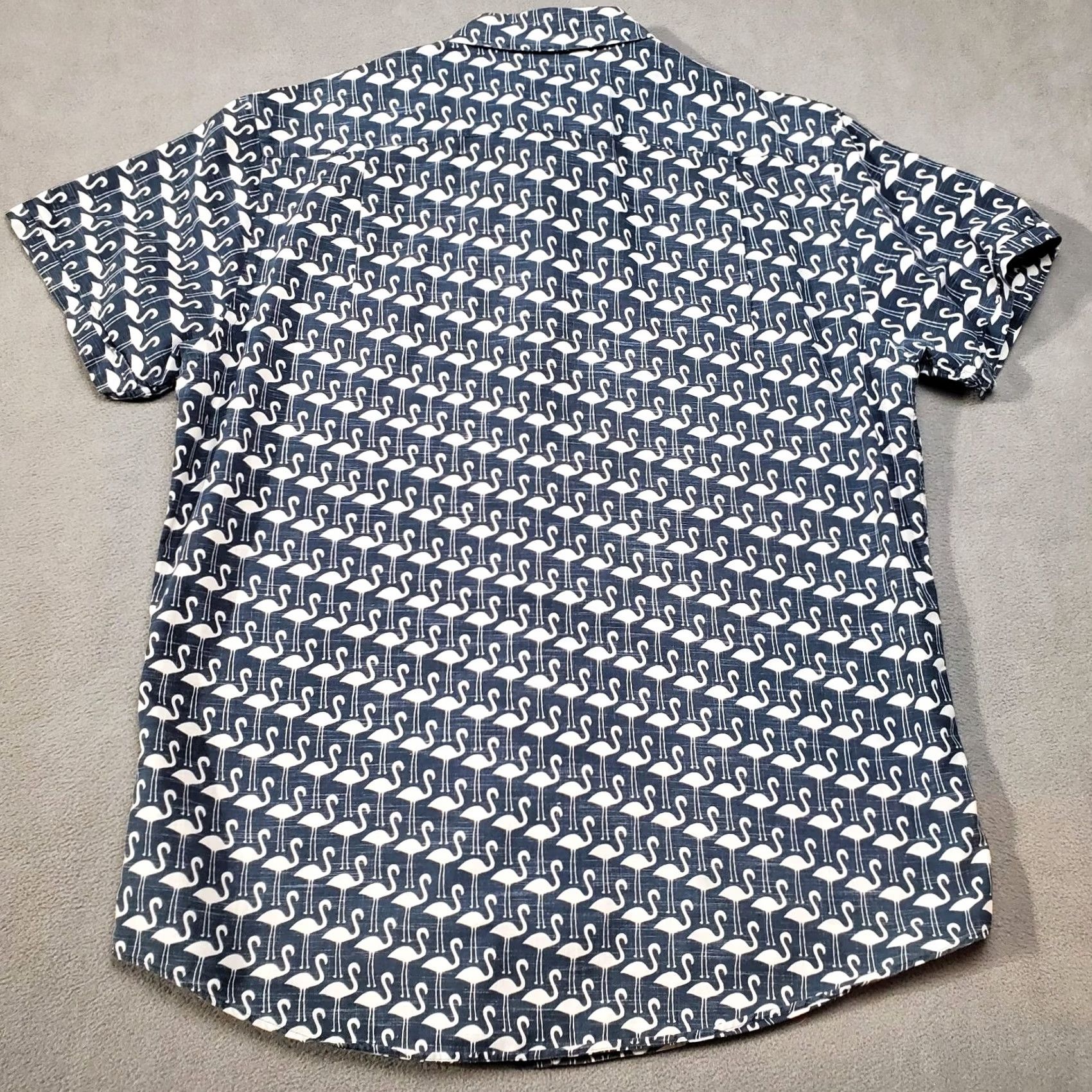 Rodd & Gunn Rodd & Gunn Shirt Mens Medium Blue White Flamingo All Over Print Short Sleeve Collared Button Casual Travel Size US M / EU 48-50 / 2 - 2 Thumbnail