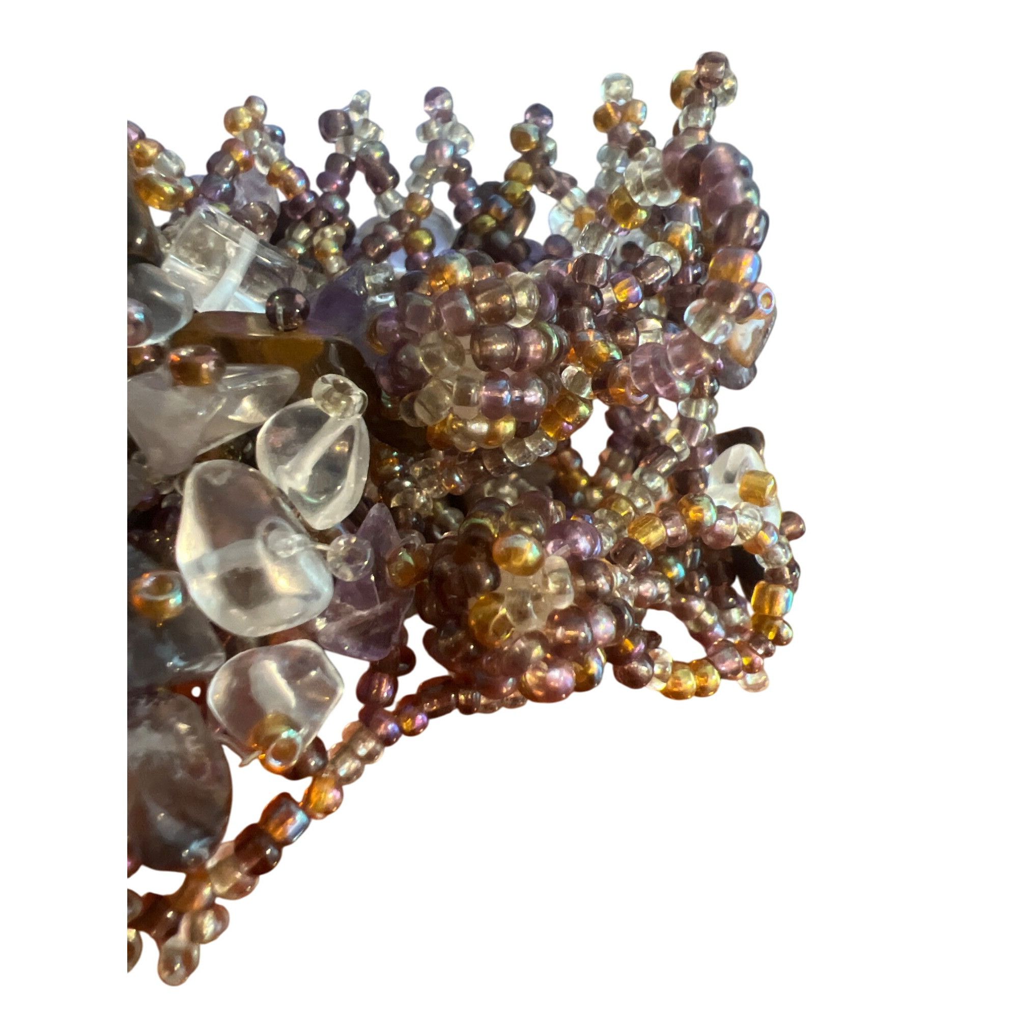 Other Bohemian Seed Bead Bracelet Amethyst Tigers Eye Quartz Doubl Size ONE SIZE - 4 Thumbnail