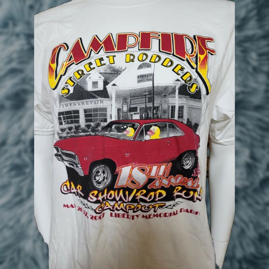 Jerzees VINTAGE Campfire Street Rodders Car Show Rod Run 2007 T Shirt Large Warren Youngstown OH Size US L / EU 52-54 / 3 - 1 Thumbnail