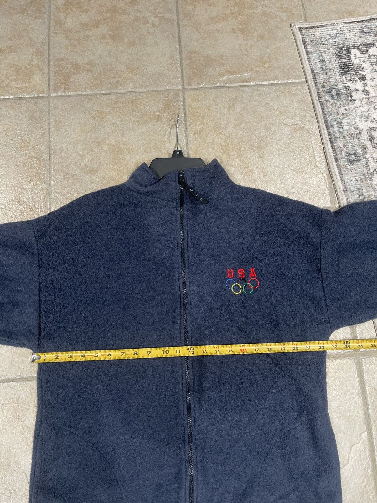 Other USA Men's Solid Blue Full Zip XL Olympic Rings Sweatshirt Size US XL / EU 56 / 4 - 7 Thumbnail