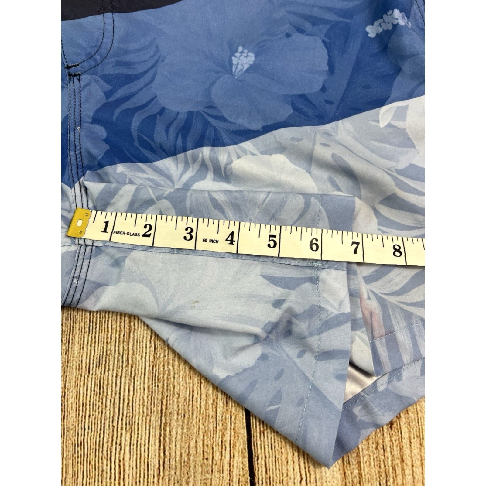 Quiksilver Quiksilver Mens Board Shorts Bottom M Blue Floral Swim Beach Hawaiian Drawstring Stretch Size US 31 - 4 Thumbnail