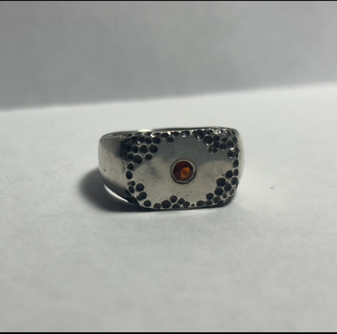 Handmade Size 9.5 Fire Citrine 925 Signet Ring Size ONE SIZE - 8 Thumbnail