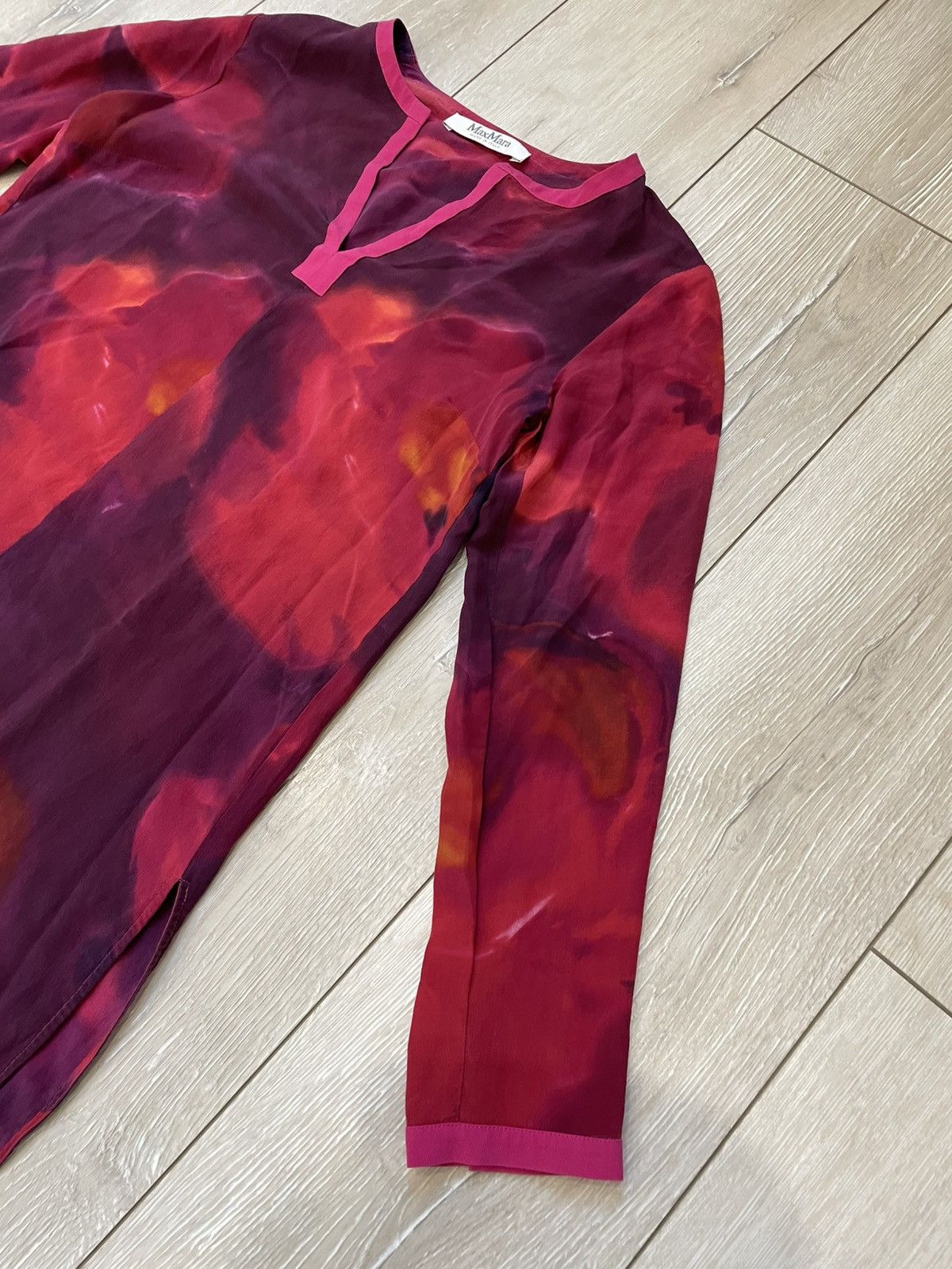 Max Mara × Vintage Max Mara Floral silk blouse Size M / US 6-8 / IT 42-44 - 3 Thumbnail