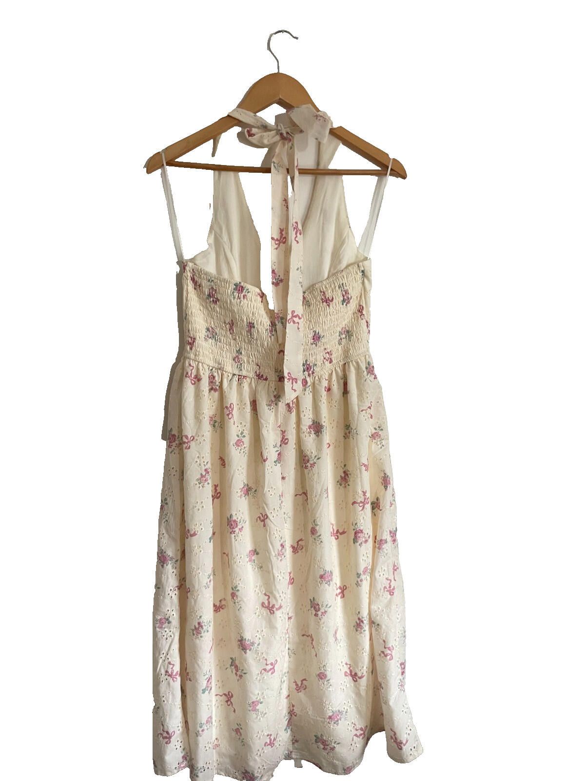 Other Thirty Thirty LA Cream Broderie Halter Midi Dress M BNWT Size M / US 6-8 / IT 42-44 - 4 Thumbnail