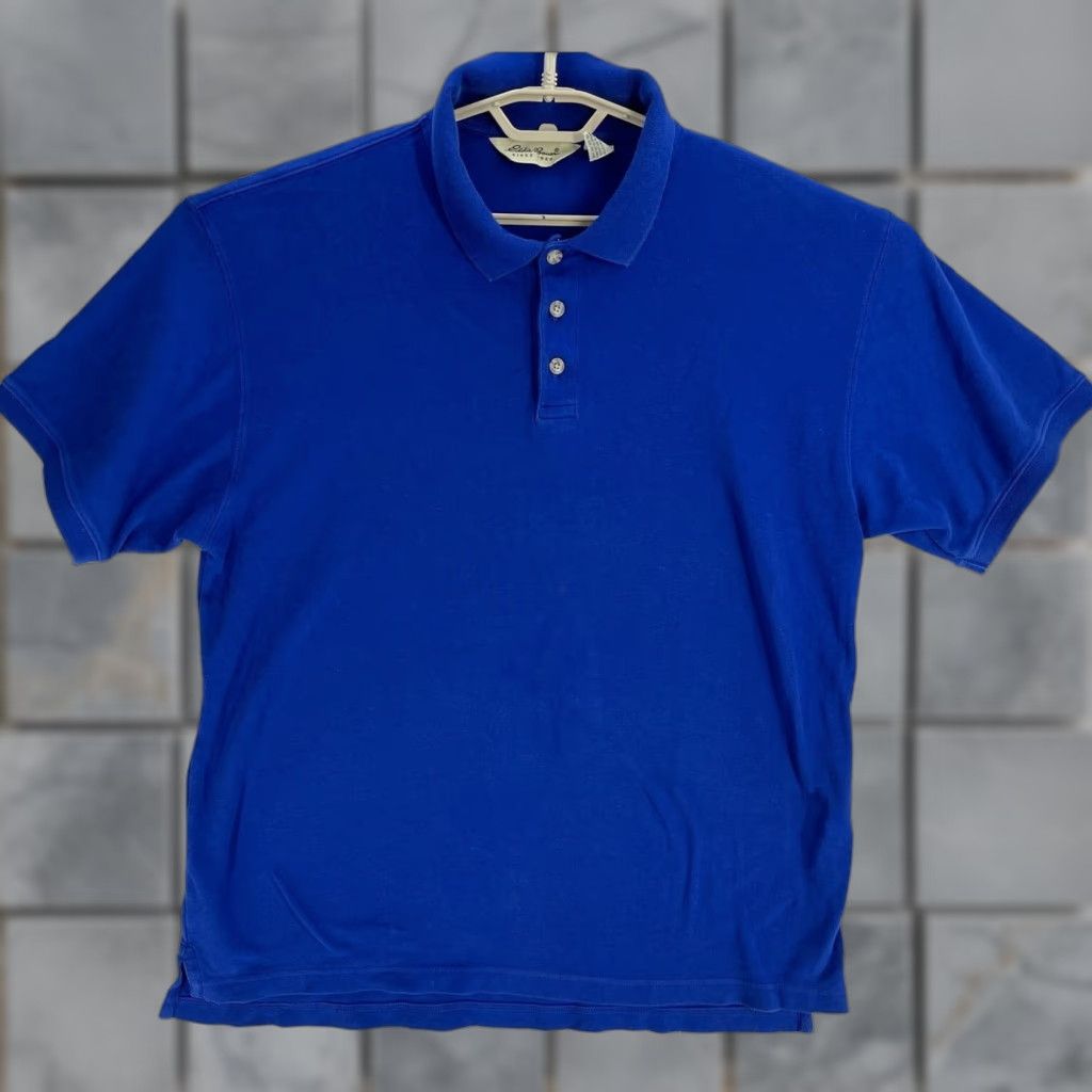 Eddie Bauer VINTAGE Eddie Bauer Polo Shirt Mens L Blue 100% Cotton Short Sleeve Preppy Golf Shirt Regular Fit Mens Size US L / EU 52-54 / 3 - 1 Thumbnail