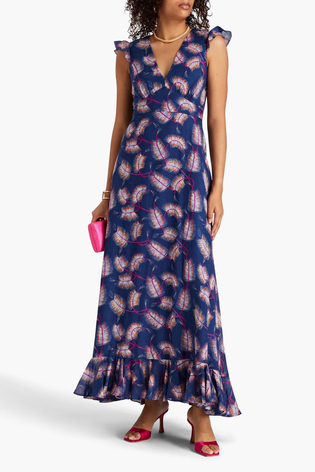 Other o1s22i1n0924 Cotton Silk Emma Maxi Dress in Blue Size S / US 4 / IT 40 - 2 Thumbnail