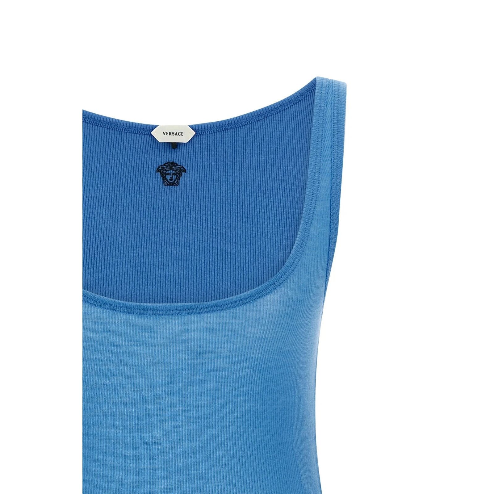 Versace VERSACE Medusa Light Blue Wool Tank Top New & Authentic (Wom Size S / US 4 / IT 40 - 3 Thumbnail