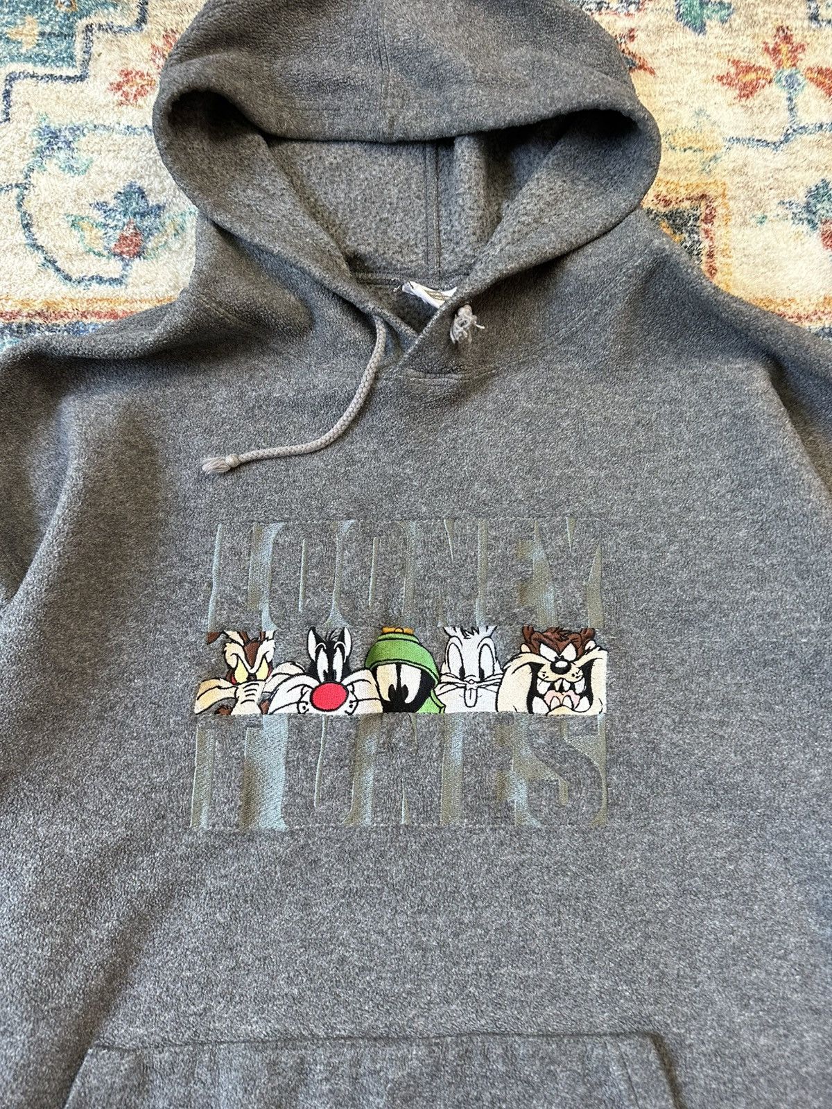 Vintage Vintage Looney Tunes Spellout Pullover Fleece Hoodie Large Size US L / EU 52-54 / 3 - 4 Thumbnail