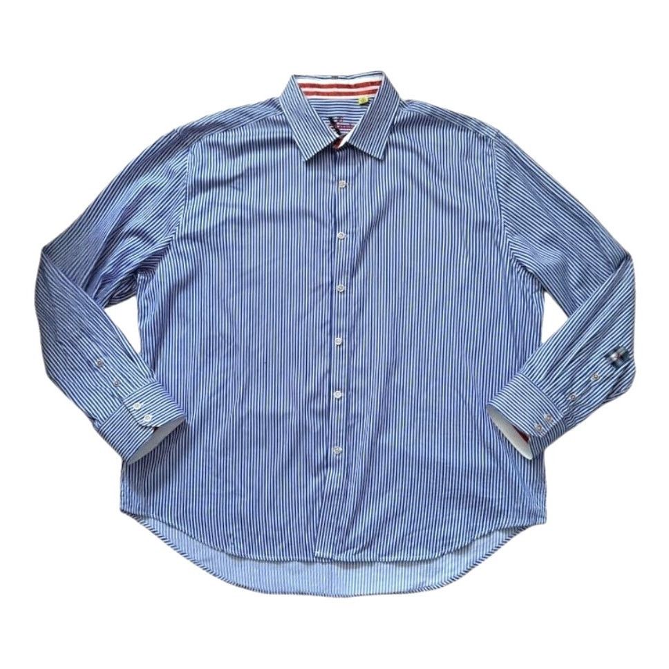 Robert Graham Robert Grahham Blue/White Shirt | Size 4XL Size US XXL / EU 58 / 5 - 1 Thumbnail