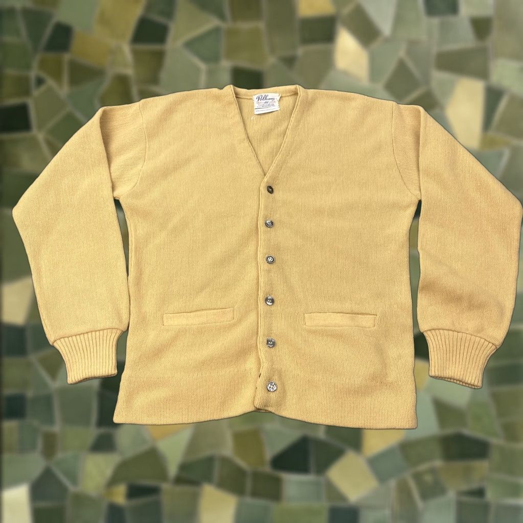 Vintage VINTAGE Pelham Cardigan Shirt Mens Medium Yellow 60s Grunge Knit V-Neck Button Front Size US M / EU 48-50 / 2 - 1 Thumbnail