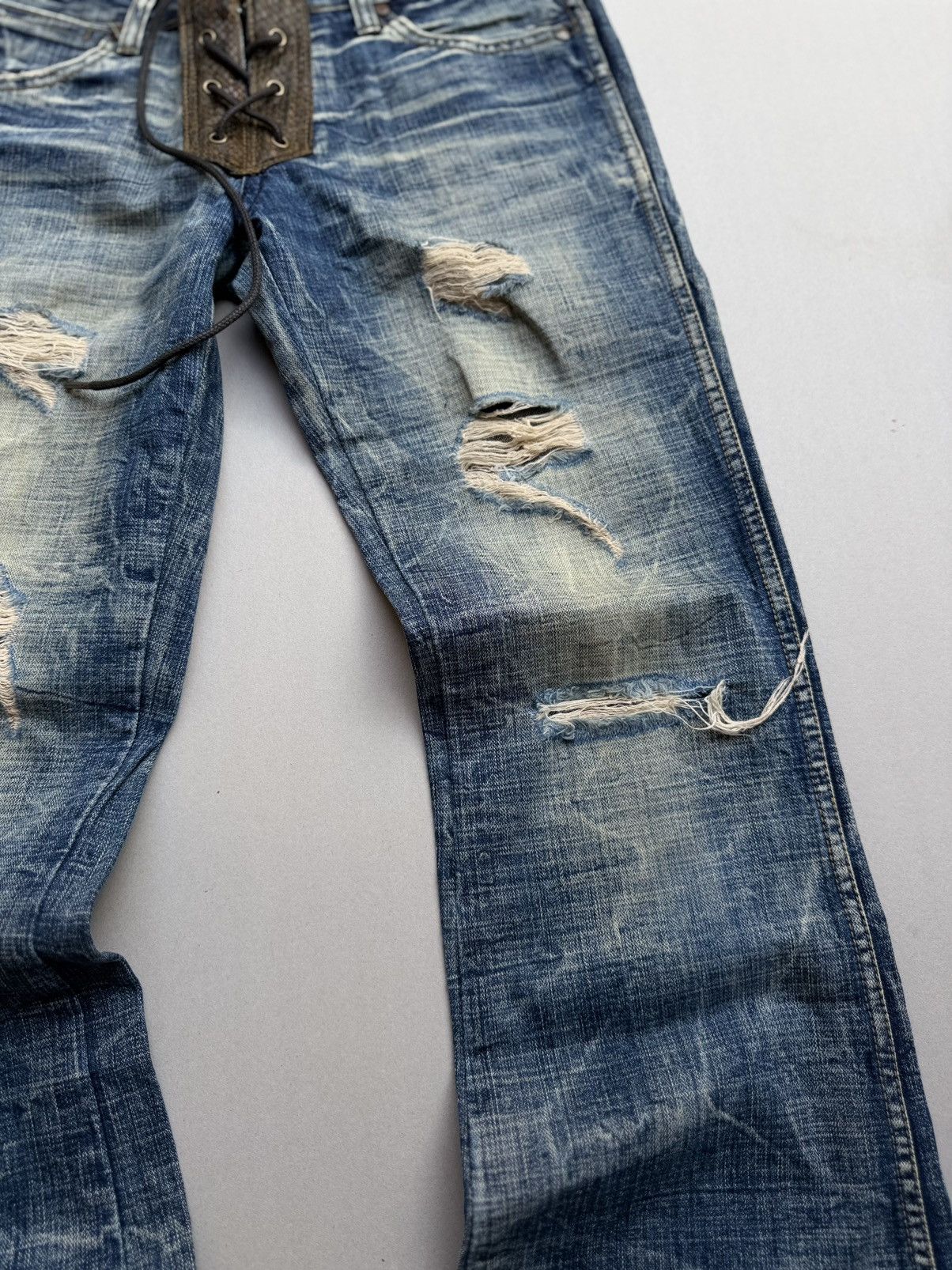 Japanese Brand 5pm Lace up flare jeans Size US 26 / EU 42 - 3 Thumbnail