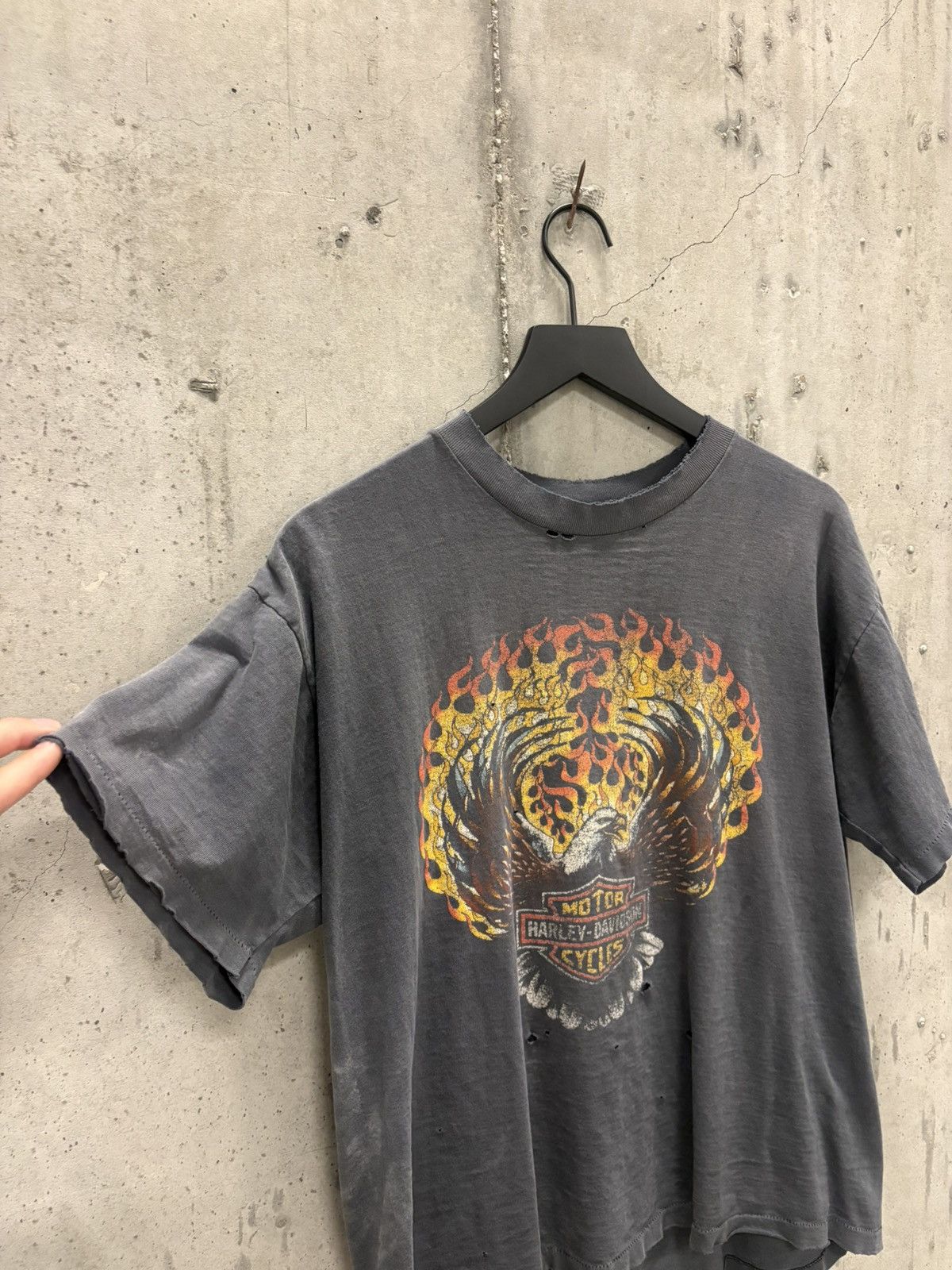 Harley Davidson Vintage Harley Flame Shirt Thrashed Faded Distressed Grunge Size US L / EU 52-54 / 3 - 4 Thumbnail