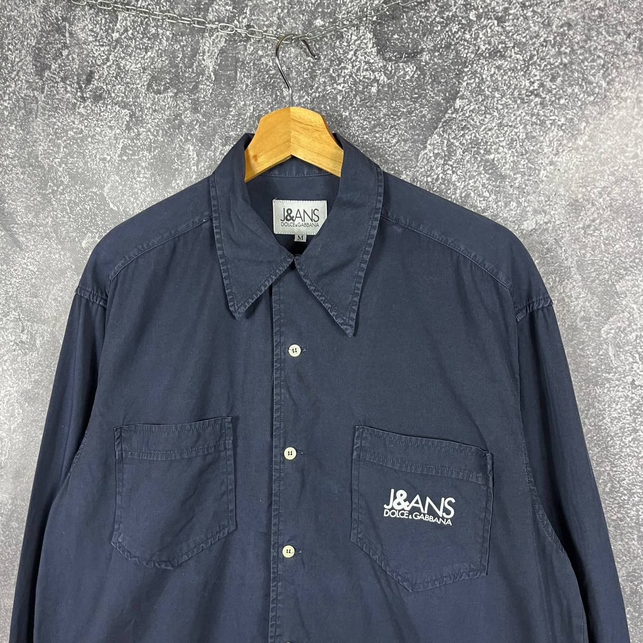 Dolce Gabbana Jeans Vintage Shirt Pocket Logo Long Sleeve