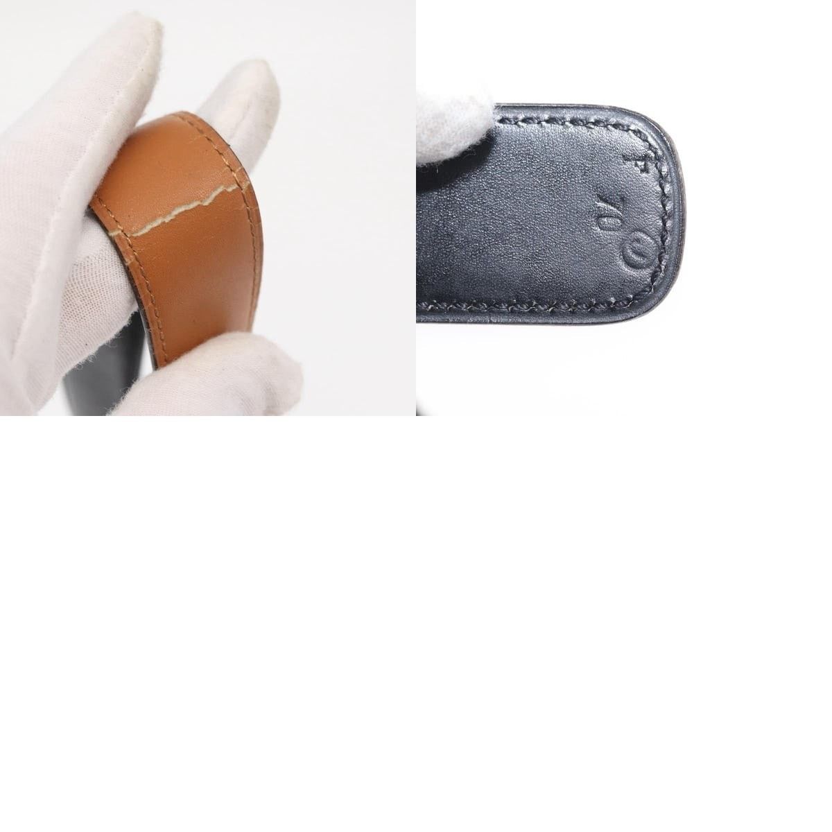 Hermes Hermes H Belt Leather Black Gold Size ONE SIZE - 5 Thumbnail