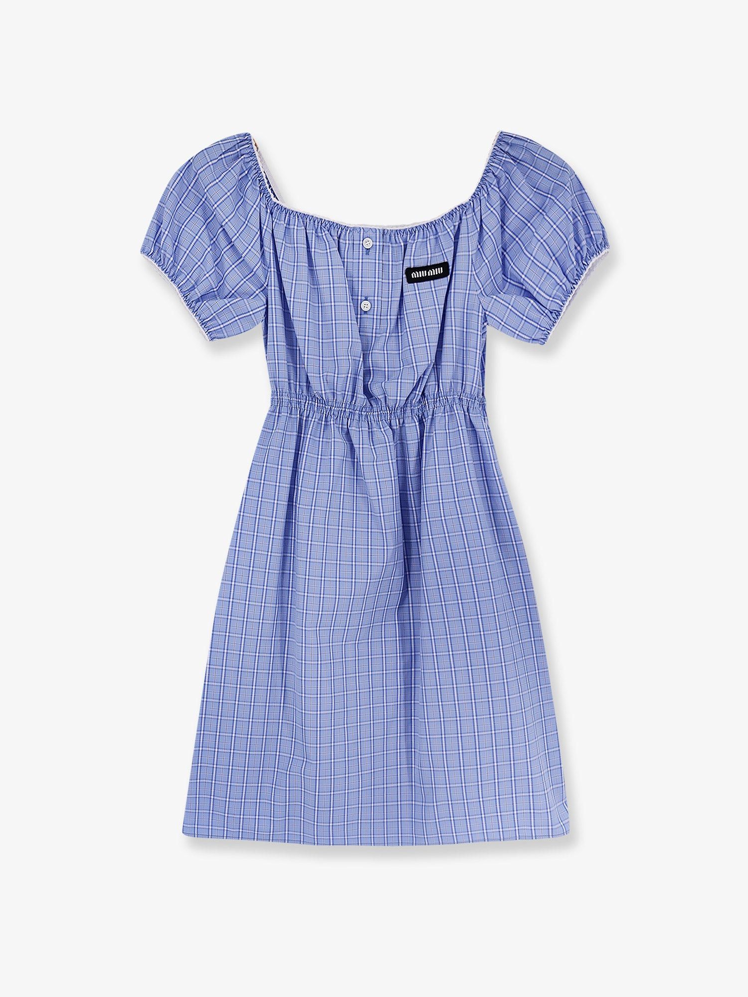 Miu Miu Madras Cotton Mini Dress Size S / US 4 / IT 40 - 1 Thumbnail