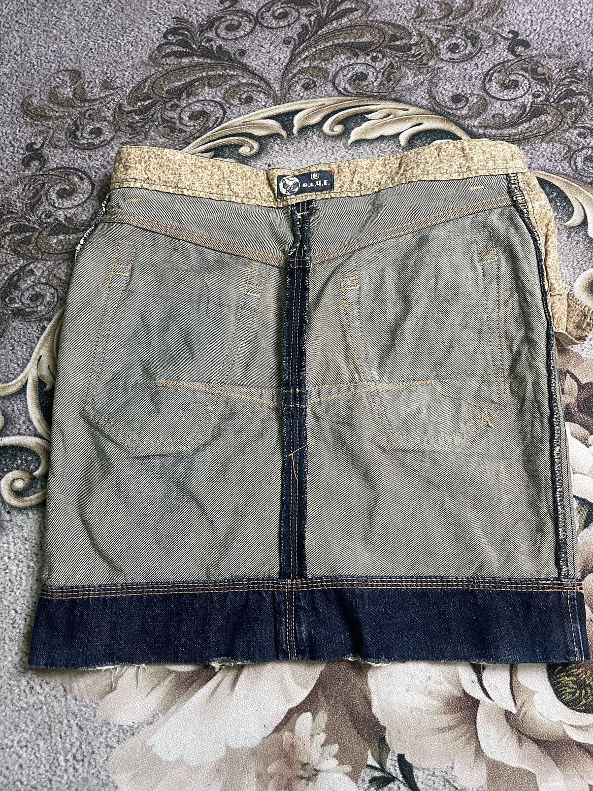 Blue Blue Japan Vintage Blue jeans mini skirt streetwear Size 31" - 14 Thumbnail