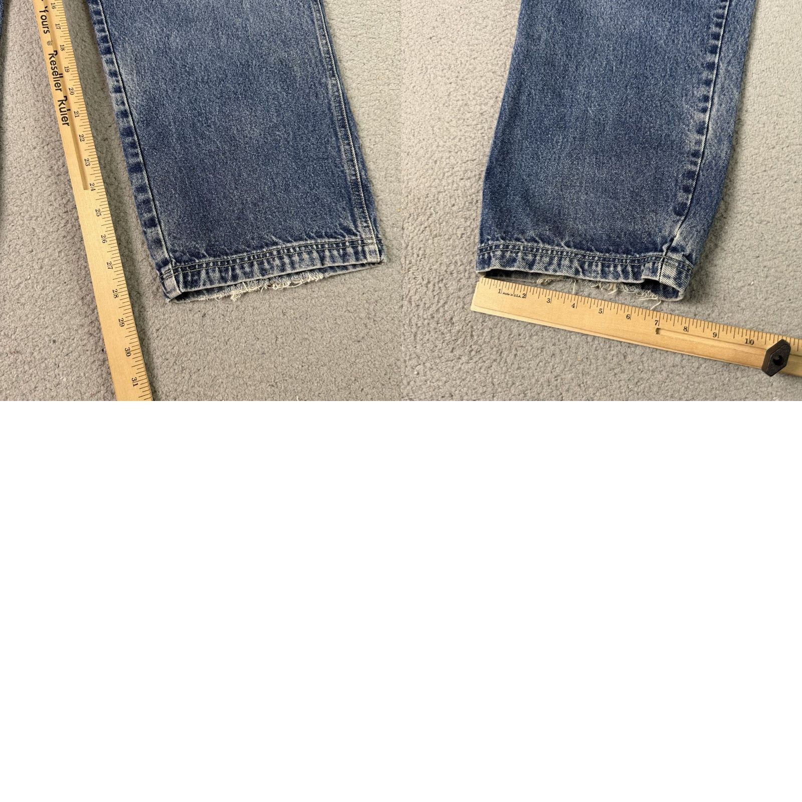 Vintage VINTAGE Results Jeans Mens 34W 28in Inseam Wide-Leg 5-Pocket Denim Blue Grunge 90s Skater Cardholder Logo Zipper Button Hooked Rise Mid Size US 34 / EU 50 - 10 Thumbnail