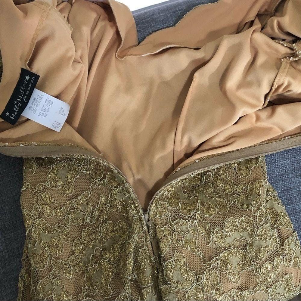 Vintage Molly Malloy All That Jazz 80s golden cocktail party dress S Size S / US 4 / IT 40 - 8 Thumbnail