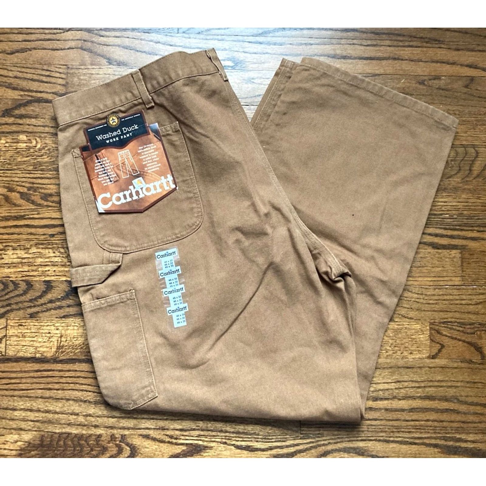 Carhartt VINTAGE Carhartt Pants Mens 46x30 Dungaree Brown Canvas Workwear Carpenter Straight Inseam 30 USA Washed Duck B11 BRN Size US 30 / EU 46 - 2 Thumbnail