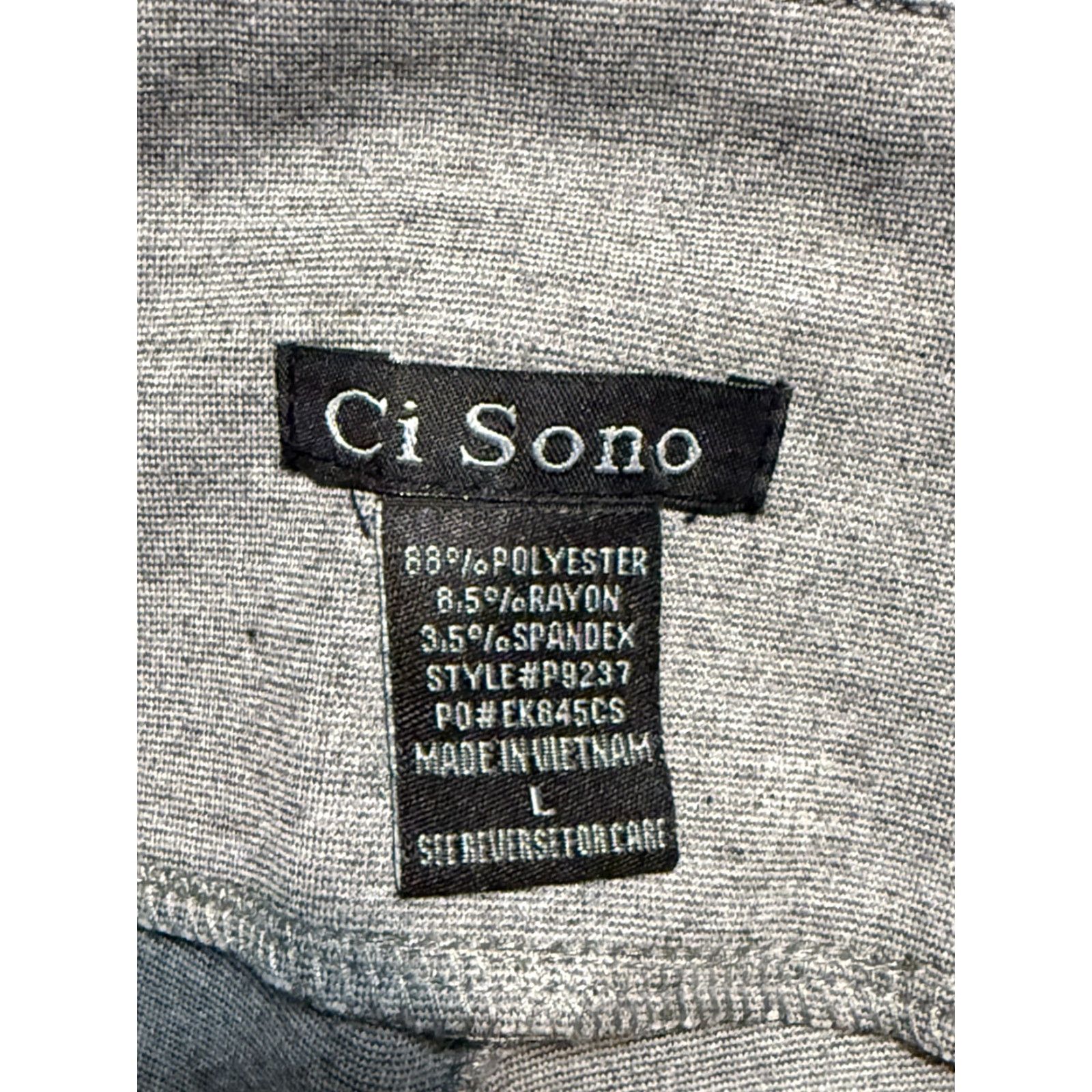 Vintage Ci Sono Pants Women Large Pull On Leggings Solid Gray Black Size 36" / US 14 / IT 50 - 4 Thumbnail