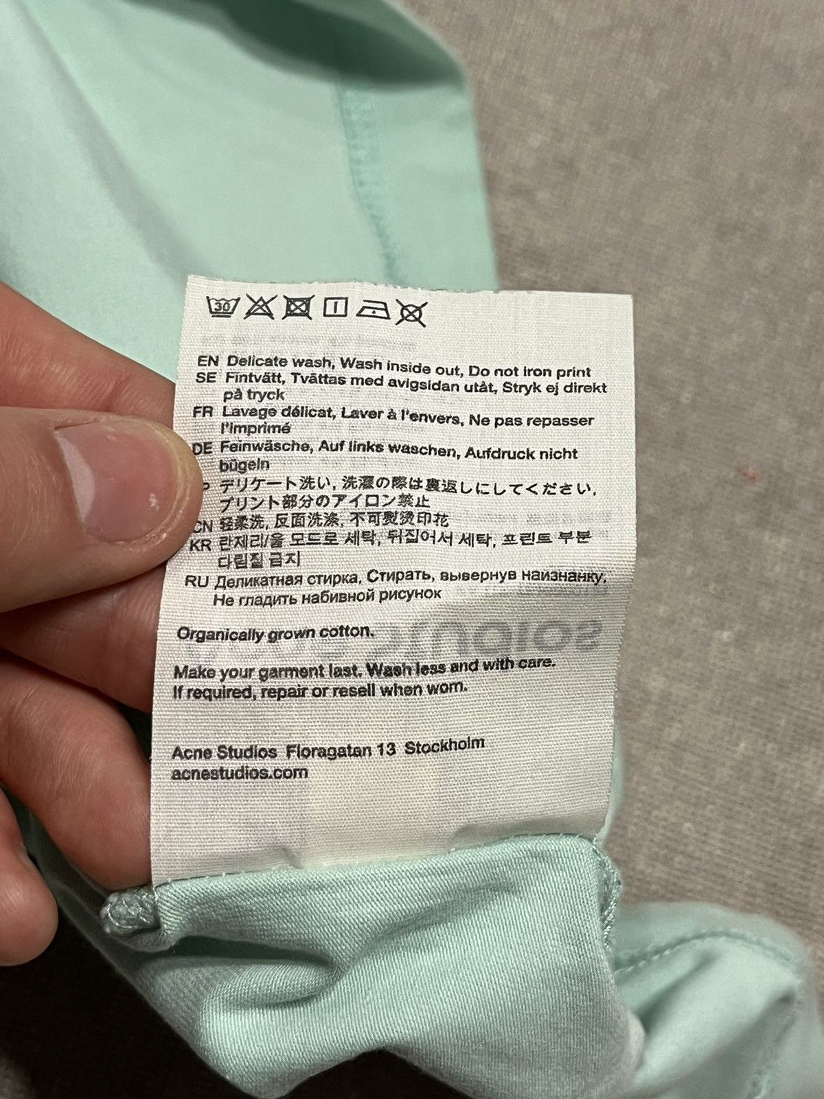 Acne Studios Acne Studios Mens T Shirt Mint Big Logo Crew Neck Tee Size M Size US M / EU 48-50 / 2 - 10 Thumbnail
