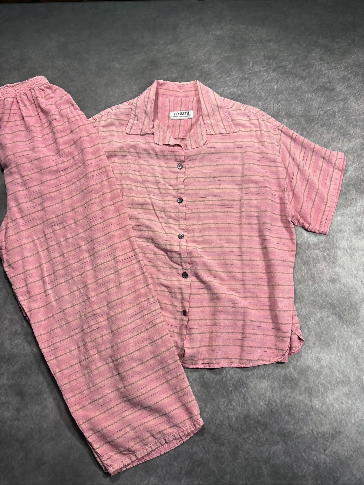 Vintage Vintage Pyjamas Matching Set Top & Pants Y2K Beachwear Suit Size 26" / US 2 / IT 38 - 6 Thumbnail