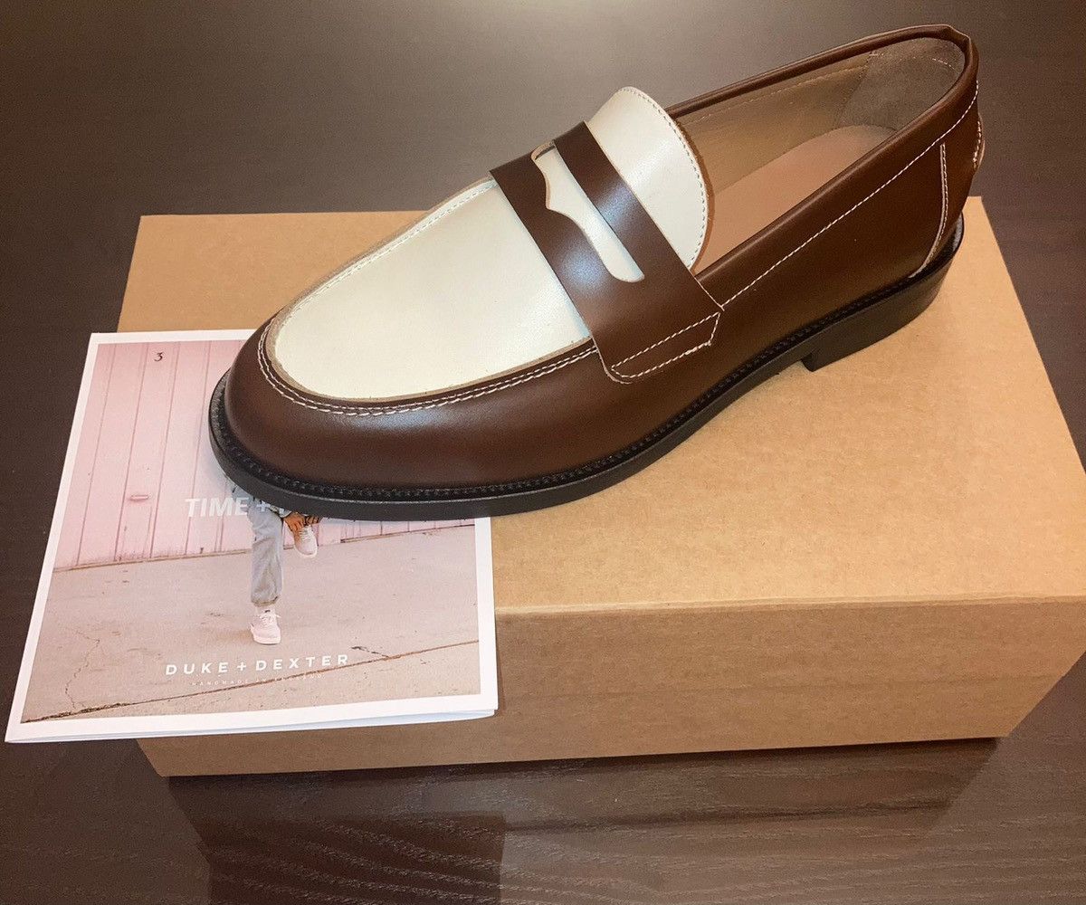 DUKE + DEXTER Wilde Chestnut + White Penny Loafer - Men’s Size US 9 / EU 42 - 1 Thumbnail