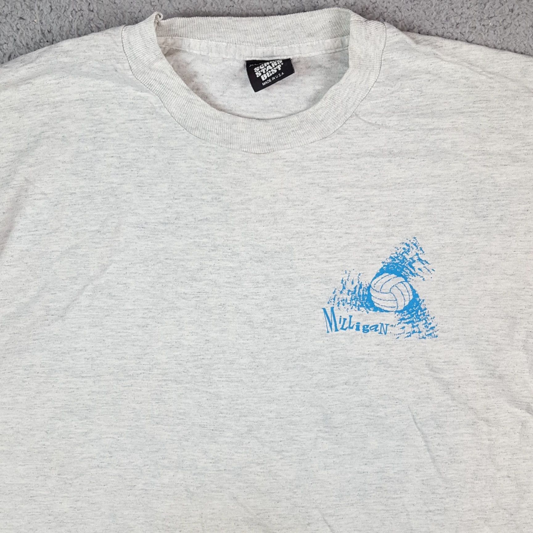 Vintage VINTAGE Milligan University Volleyball Shirt XL Mens 1990s 90s College Sports T Shirt Gray Cotton Embroidered Logo Size US XL / EU 56 / 4 - 3 Thumbnail