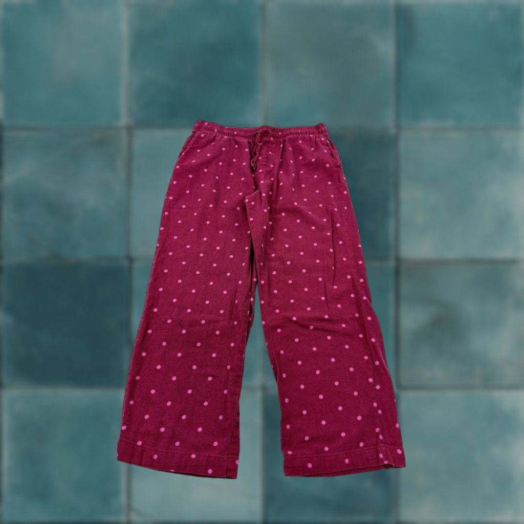 Gap Gap Pants Womens Medium Pink Polka Dot Maroon Sleep Lounge Cotton Pajama Pants Size 32" / US 10 / IT 46 - 1 Thumbnail