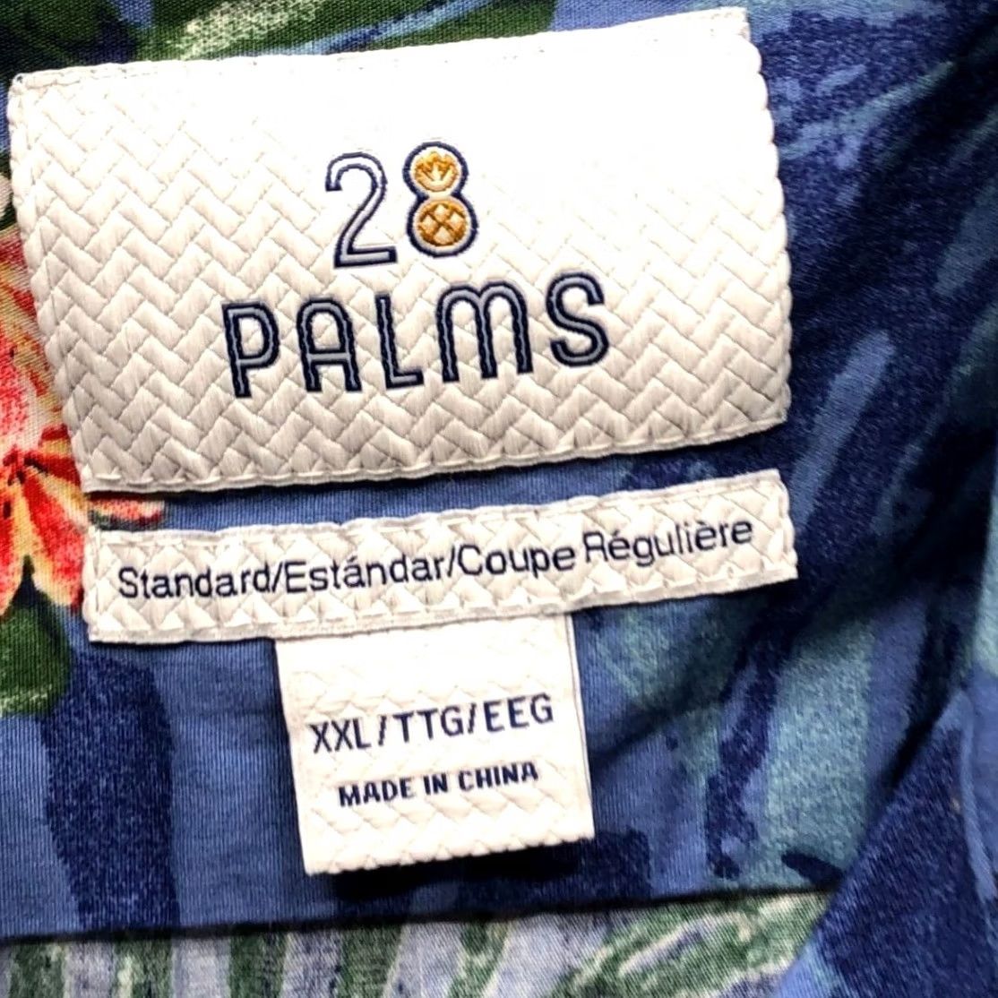 Vintage 28 Palms Hawaiian Shirt Mens XXL Blue Tropical Floral Camp Collar Cotton Resort Size US XXL / EU 58 / 5 - 5 Thumbnail