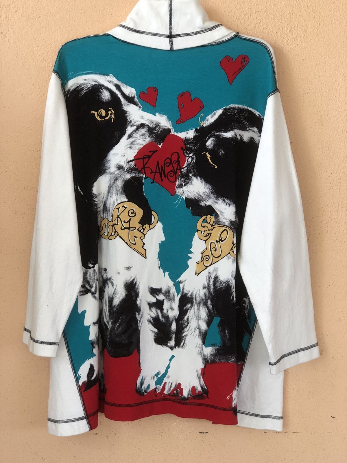 Kansai Yamamoto × Vintage Vintage Kansai Yamamoto Turtleneck Fullprint Shirt Size XL / US 12-14 / IT 48-50 - 1 Thumbnail