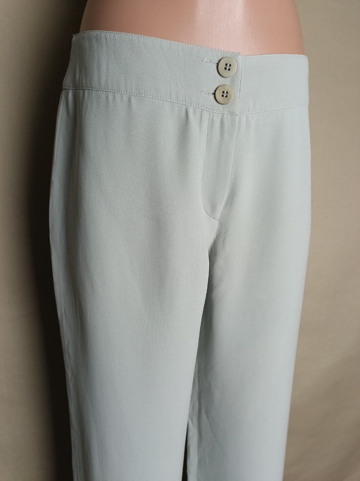 Armani Collezioni × Giorgio Armani Armani Collezioni Silk Wide Womens Pants Light Grey EU 42 Size 28" / US 6 / IT 42 - 2 Thumbnail