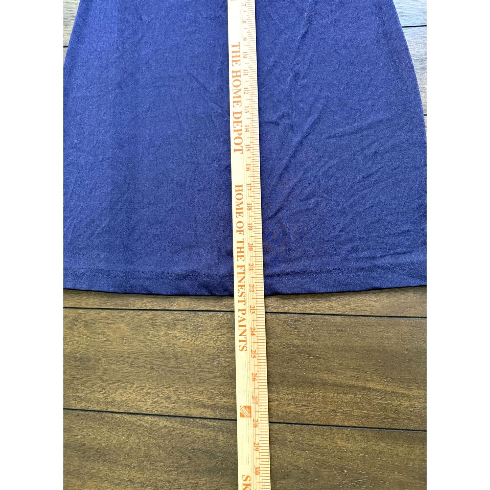 Vintage VINTAGE Molly Malloy Skirt Womens Petite Medium Navy Blue Pencil Pull On Elastic Waist Size 32" / US 10 / IT 46 - 3 Thumbnail