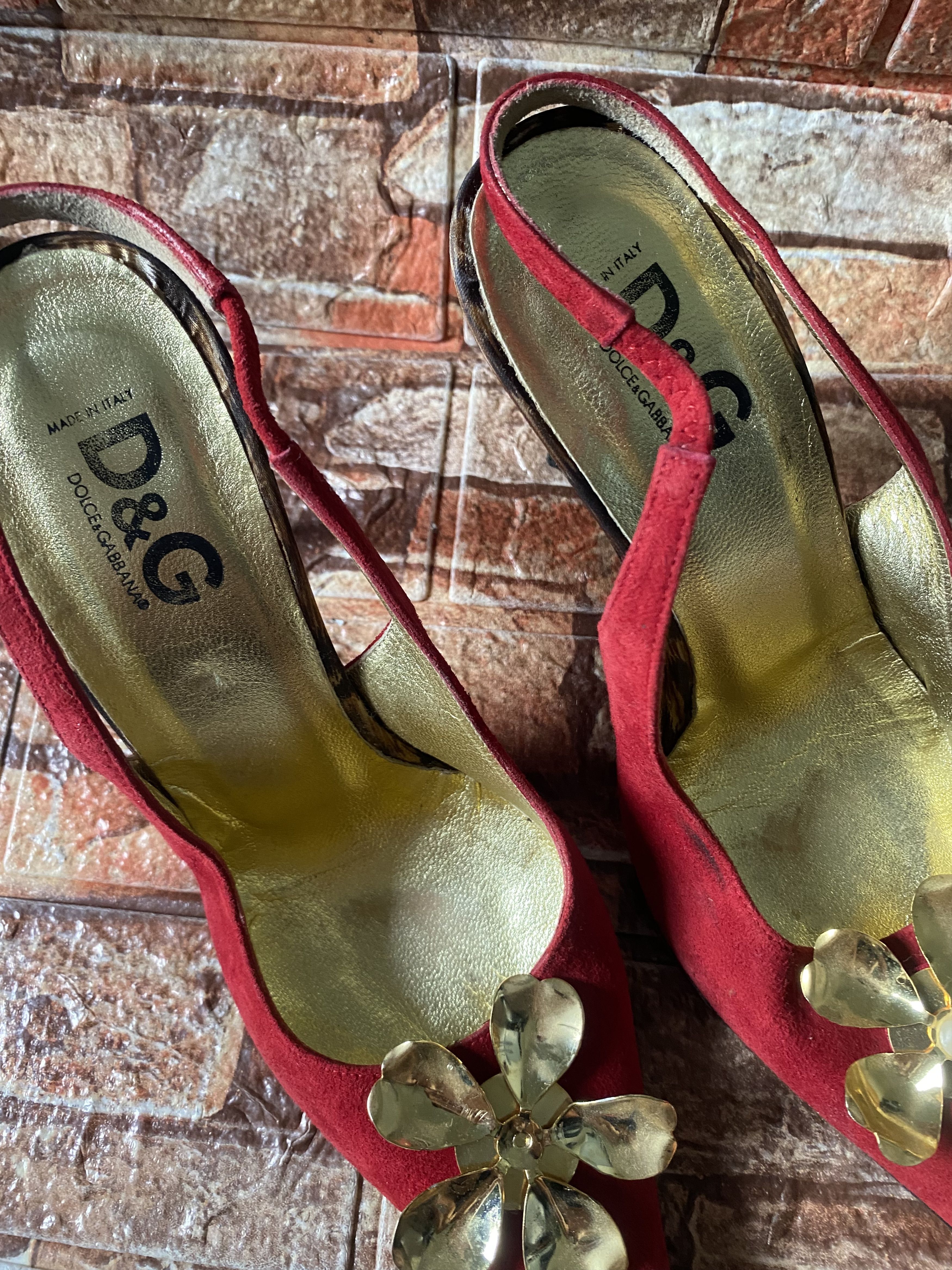 Dolce & Gabbana Dolce Gabbana Gold Flower Heel Size US 6.5 / IT 36.5 - 2 Thumbnail