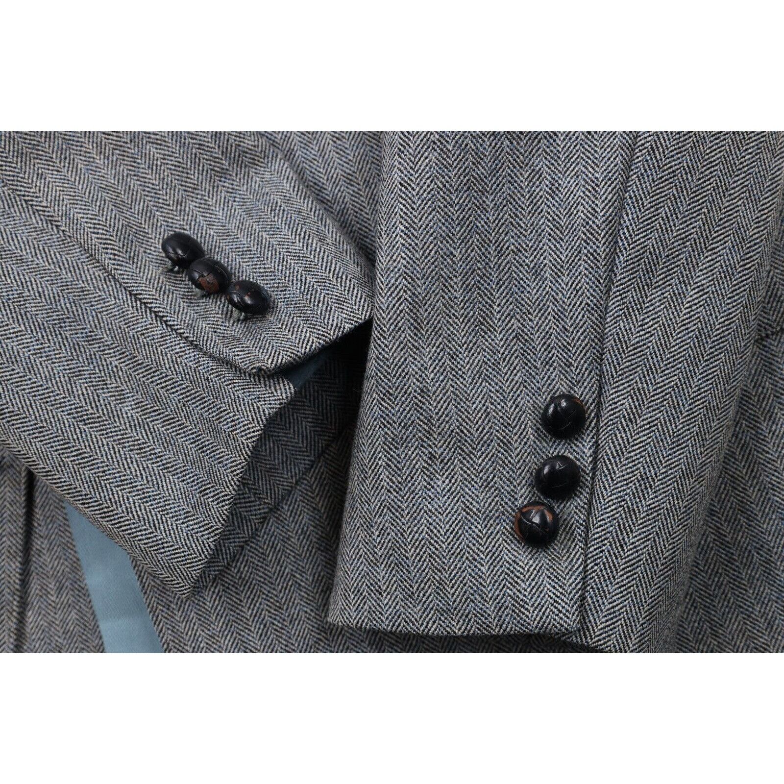 Vintage Vintaeg 70s Streetwear Wool Herringbone 3 Piece Suit Size 40L - 4 Thumbnail