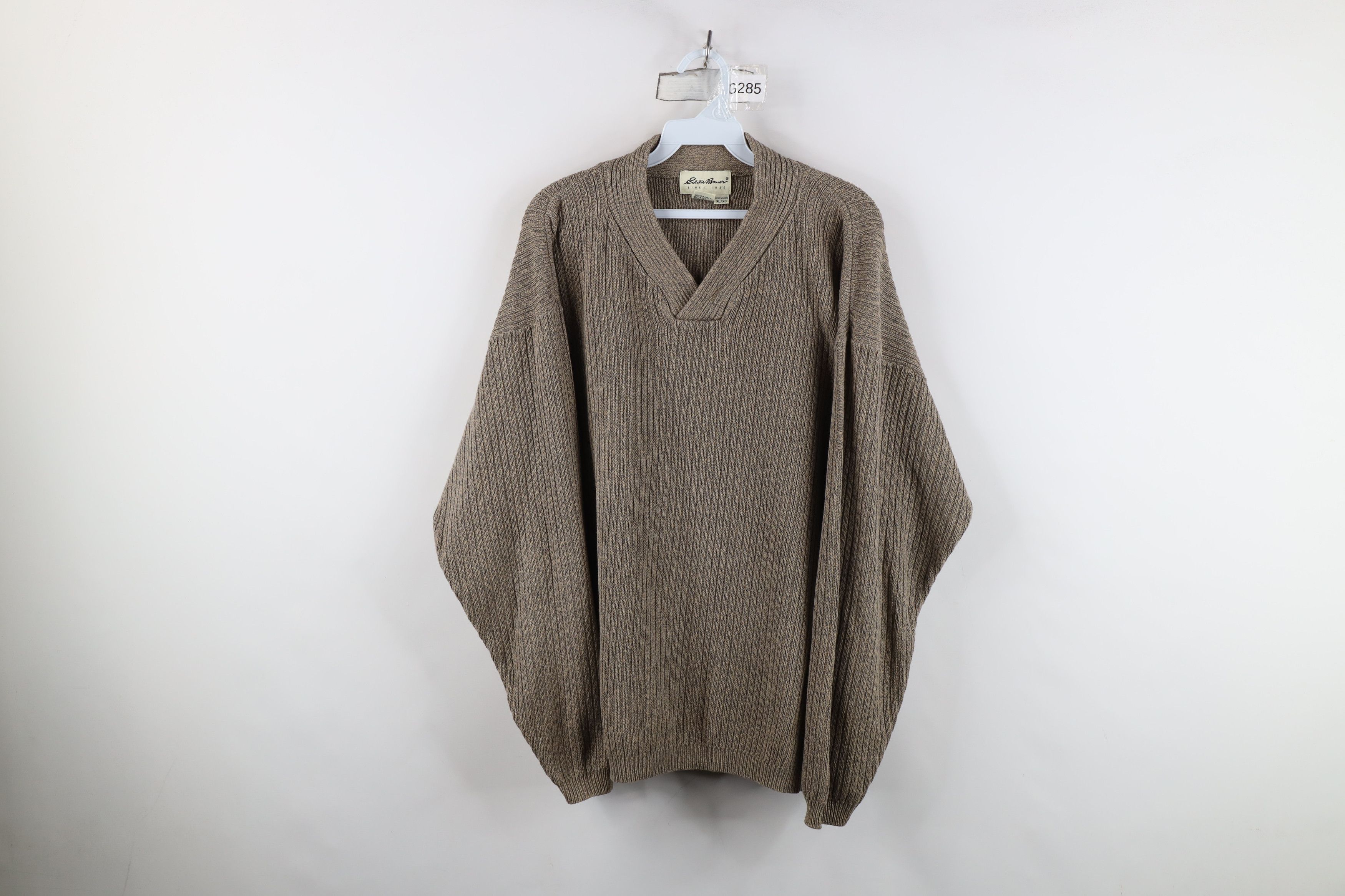 Eddie Bauer Vintage 90s Eddie Bauer Heavyweight Ribbed Sweater Beige Size US XL / EU 56 / 4 - 1 Thumbnail