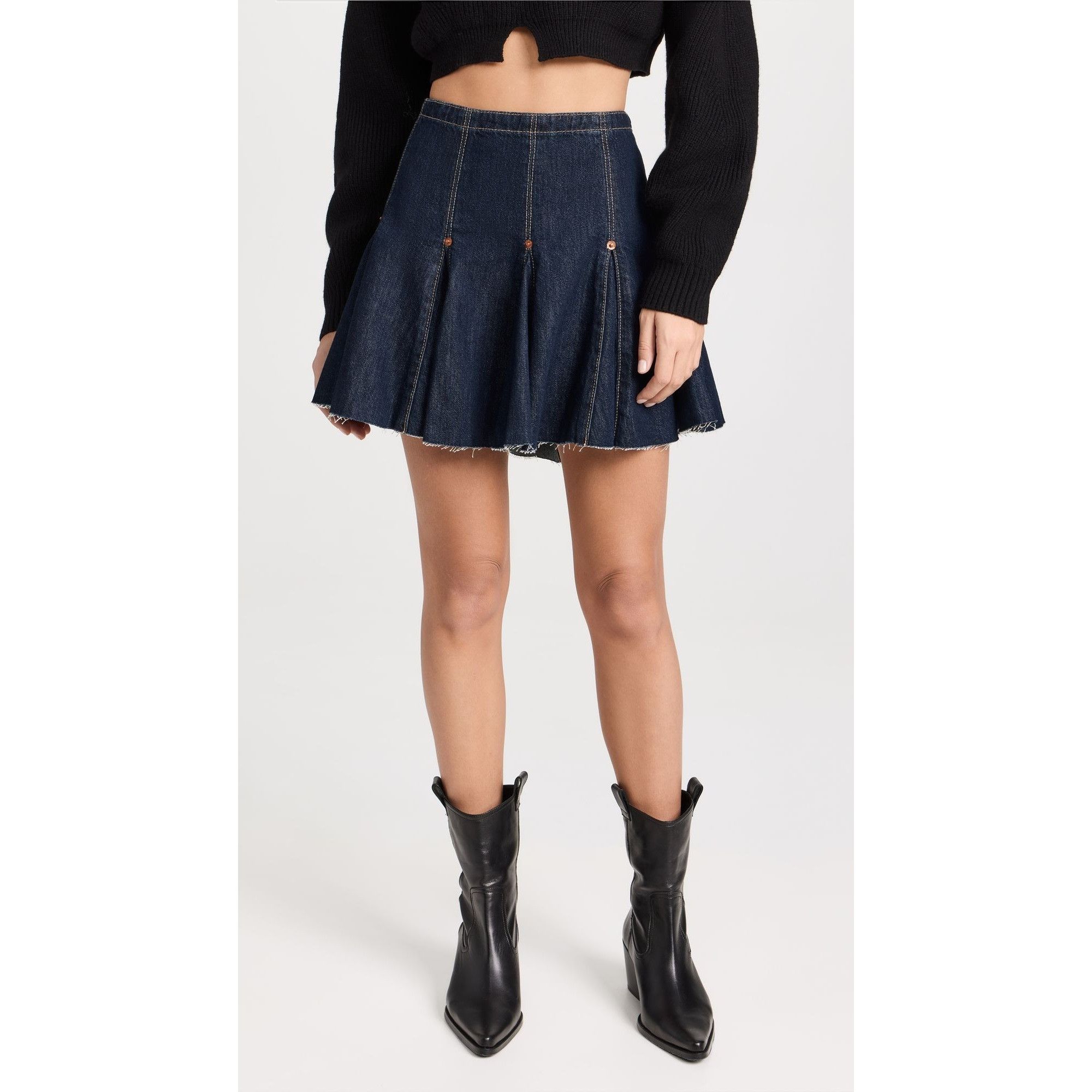 image of Levis x Redone $595 NWT Re/done X Levi's Indigo Flounce Skirt Size 24 in Blue, Women's