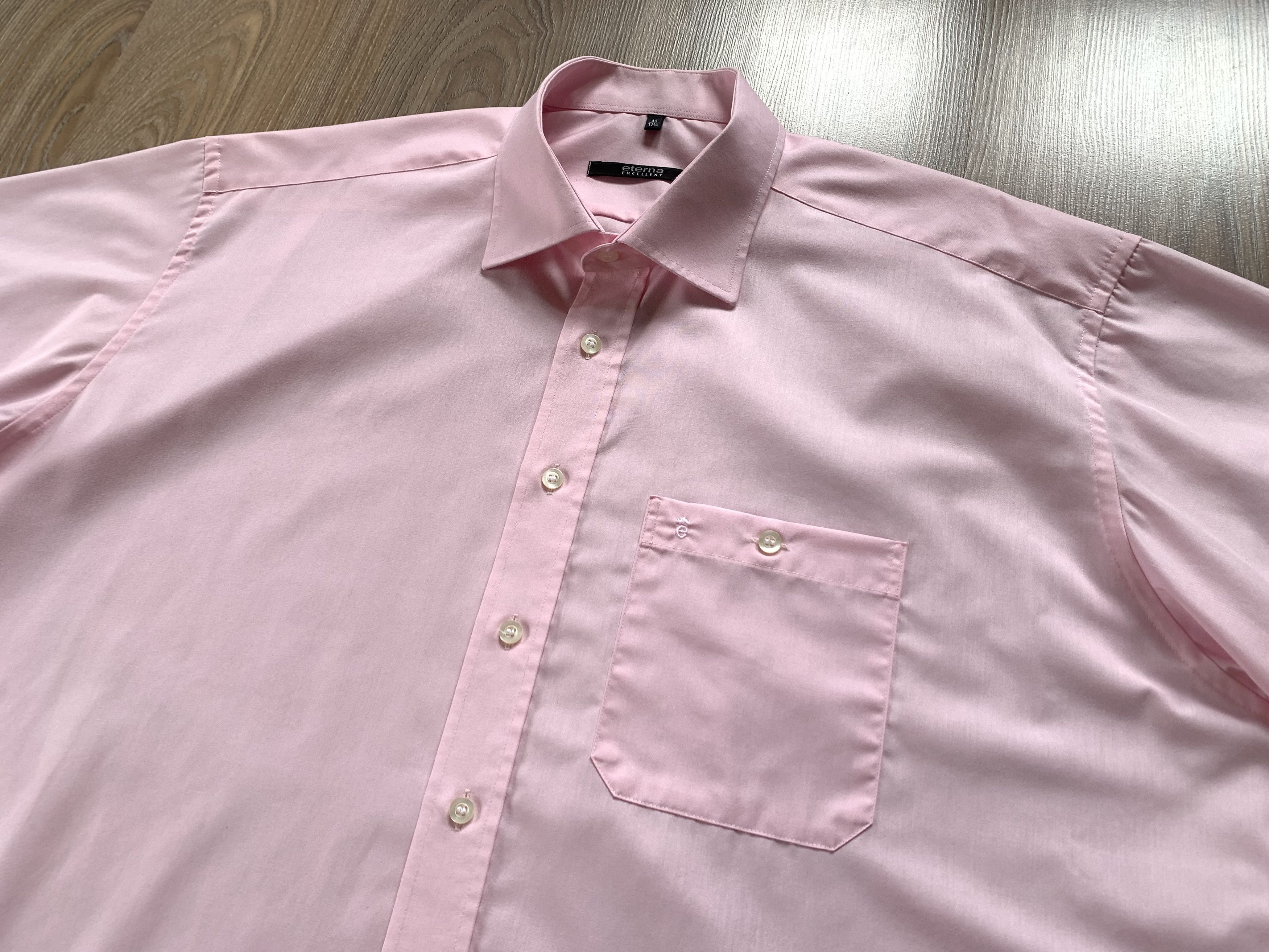 Other Eterna Excellent Mens Pink Short Sleeve Shirt Size US XL / EU 56 / 4 - 4 Thumbnail
