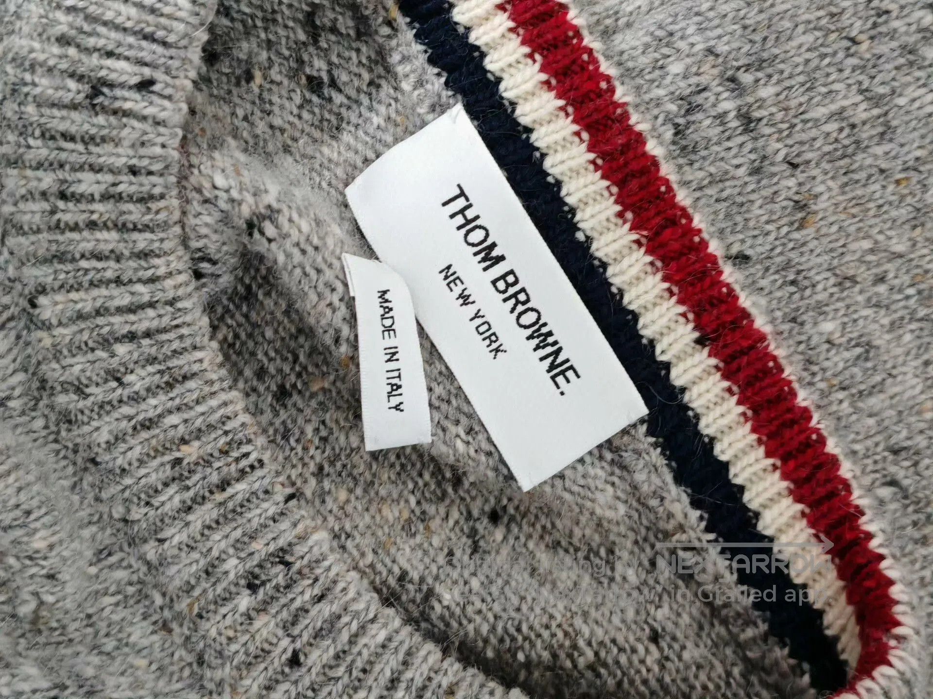 Thom Browne Gray Stripe Christmas Dog Wool Sweater. Size US XS / EU 42 / 0 - 3 Thumbnail