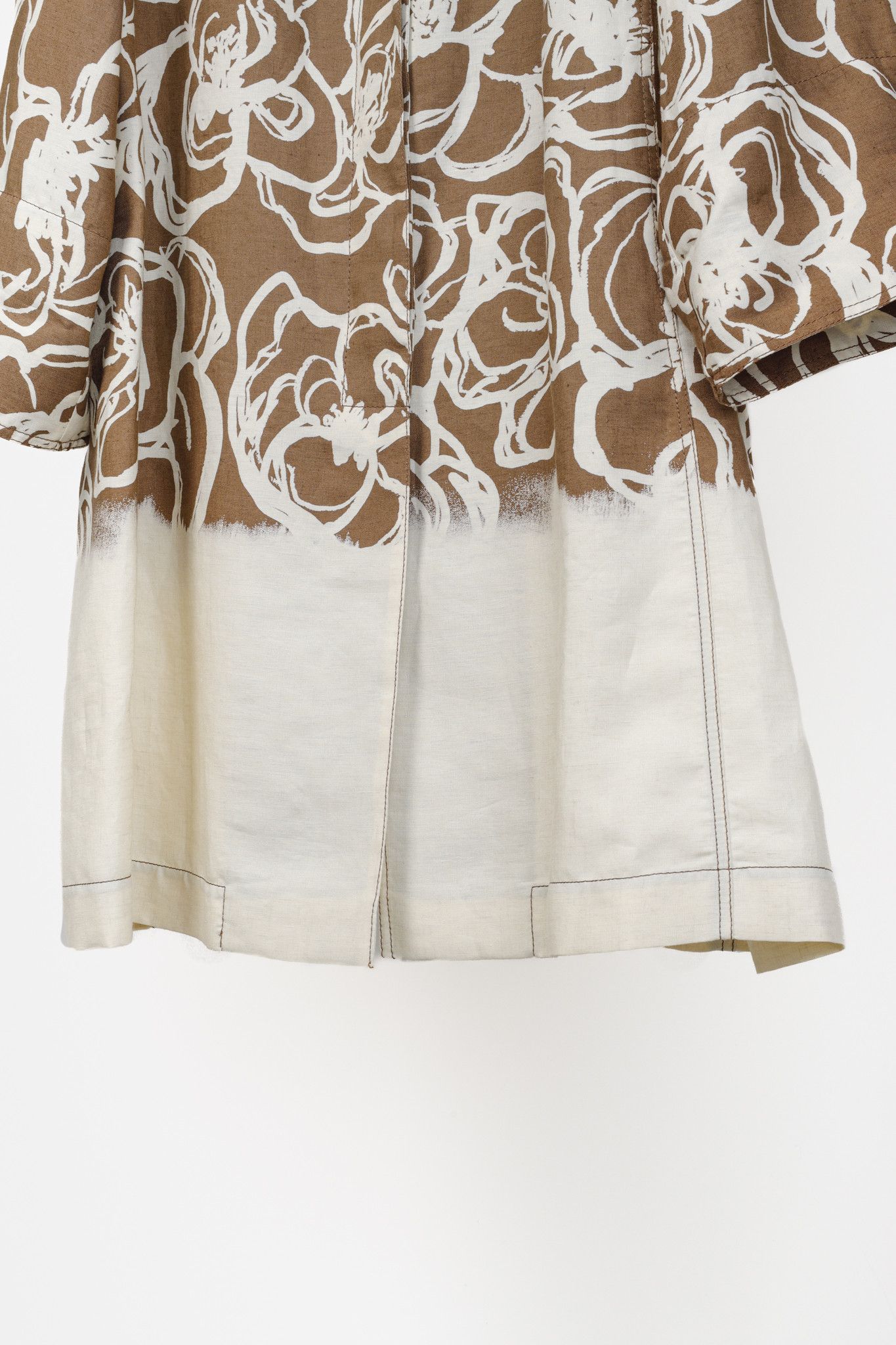 Annette Gortz Annette Gortz Abstract Floral Linen Duster Coat Size L / US 10 / IT 46 - 7 Thumbnail