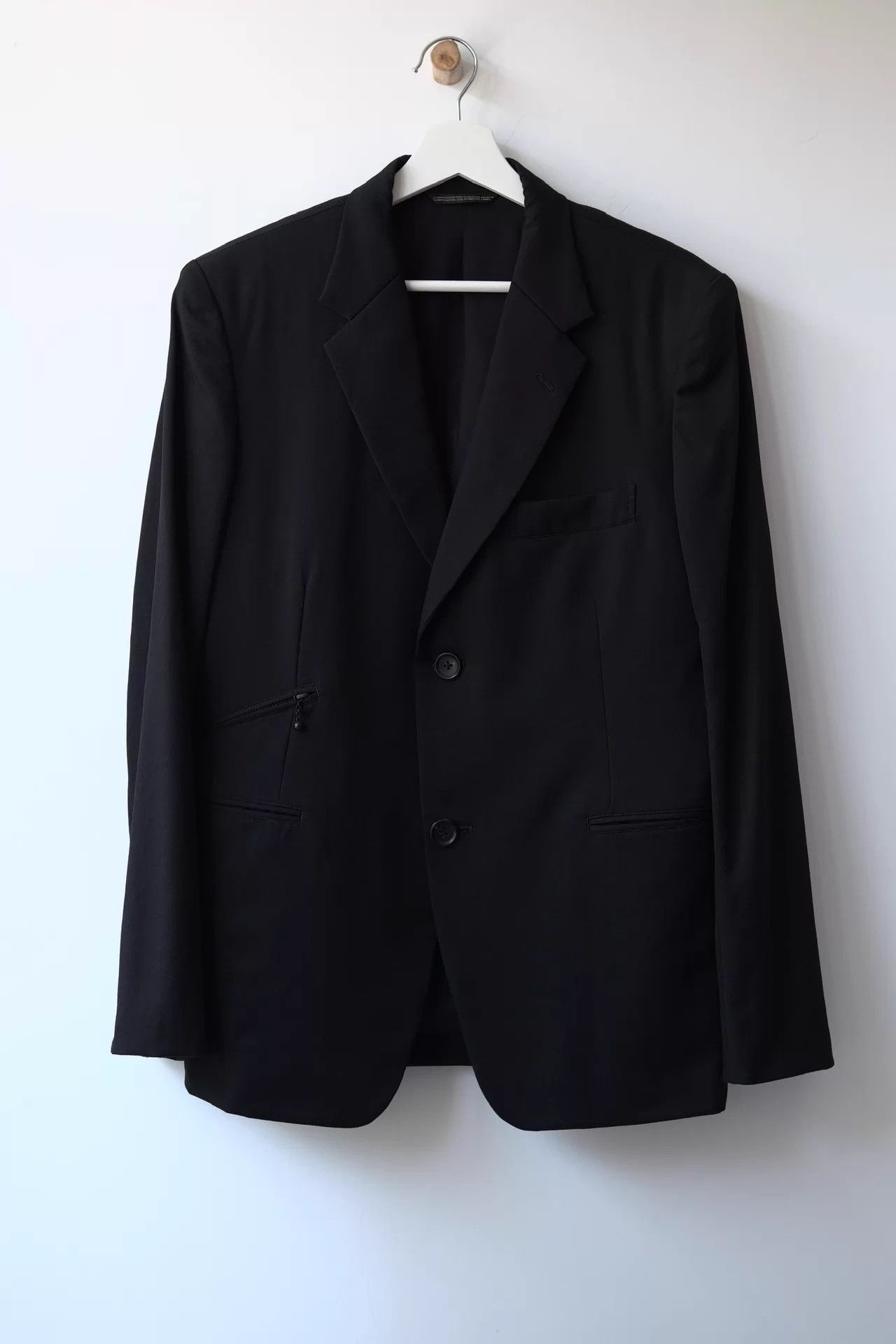 Yohji Yamamoto Yohji Yamamoto 23AW Men's Black Minimalist Structured Blazer Size US M / EU 48-50 / 2 - 1 Thumbnail
