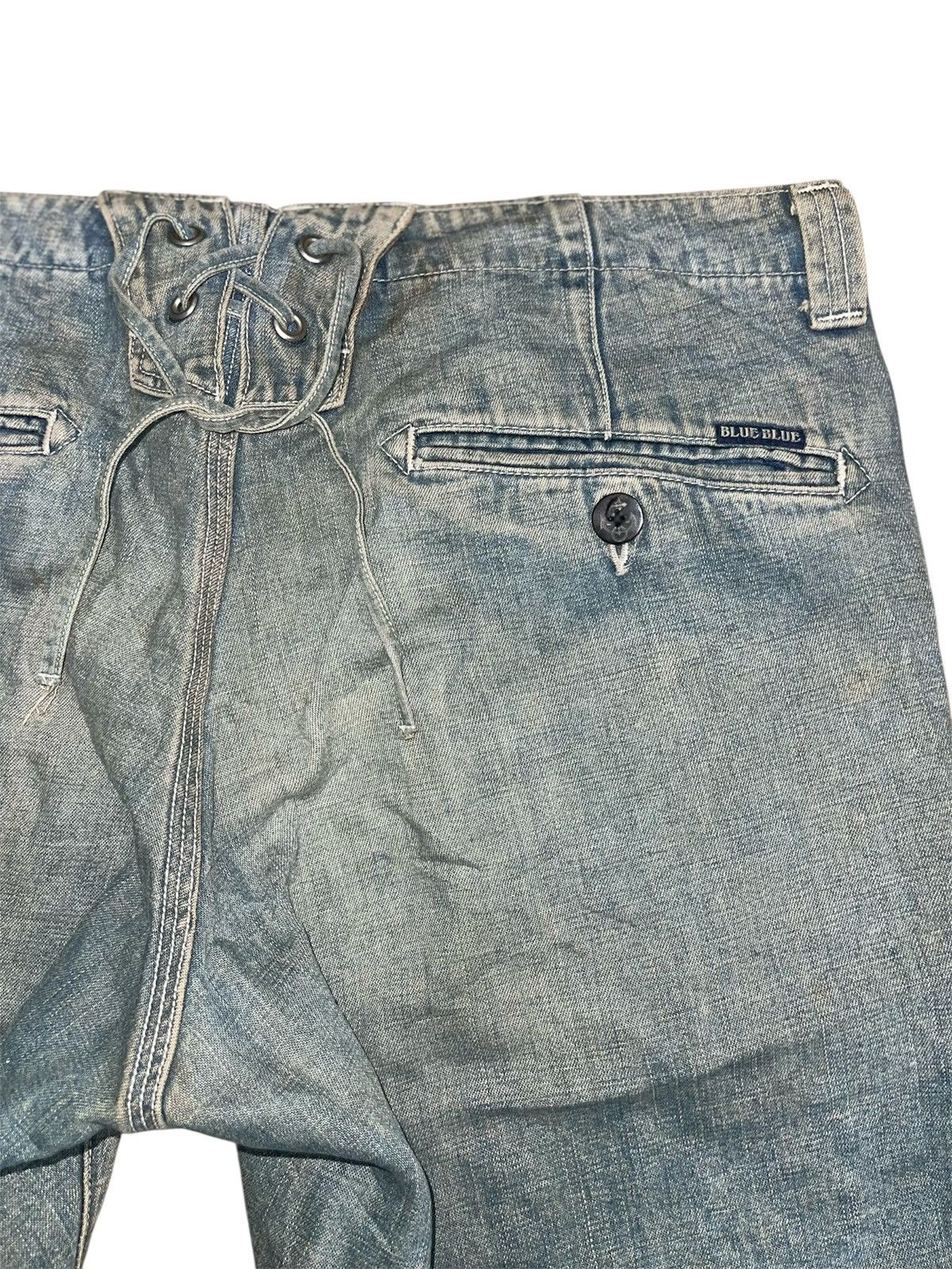 Blue Blue Japan BLUE BLUE JAPAN Lace-Up Back Anchor Button Indigo Shorts Size US 31 - 12 Thumbnail